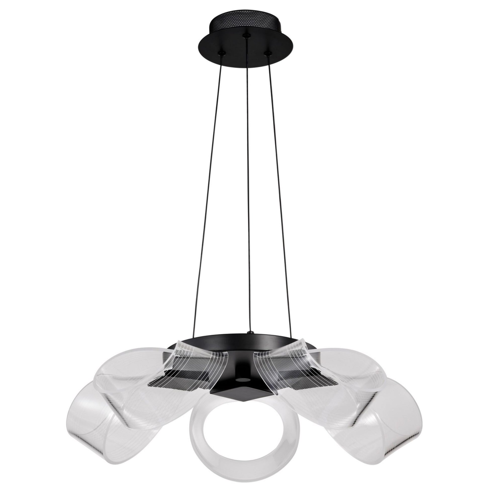 Barnett 21" 6 Lights LED Chandelier, Matte Black Finish - Bees Lighting