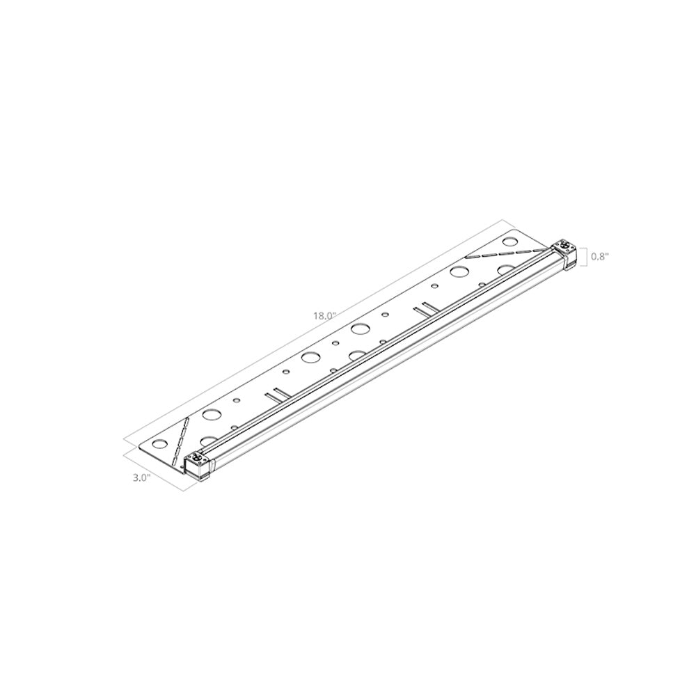 12V LED 18" Hardscape Light 2700K Gray Aluminum - Bees Lighting