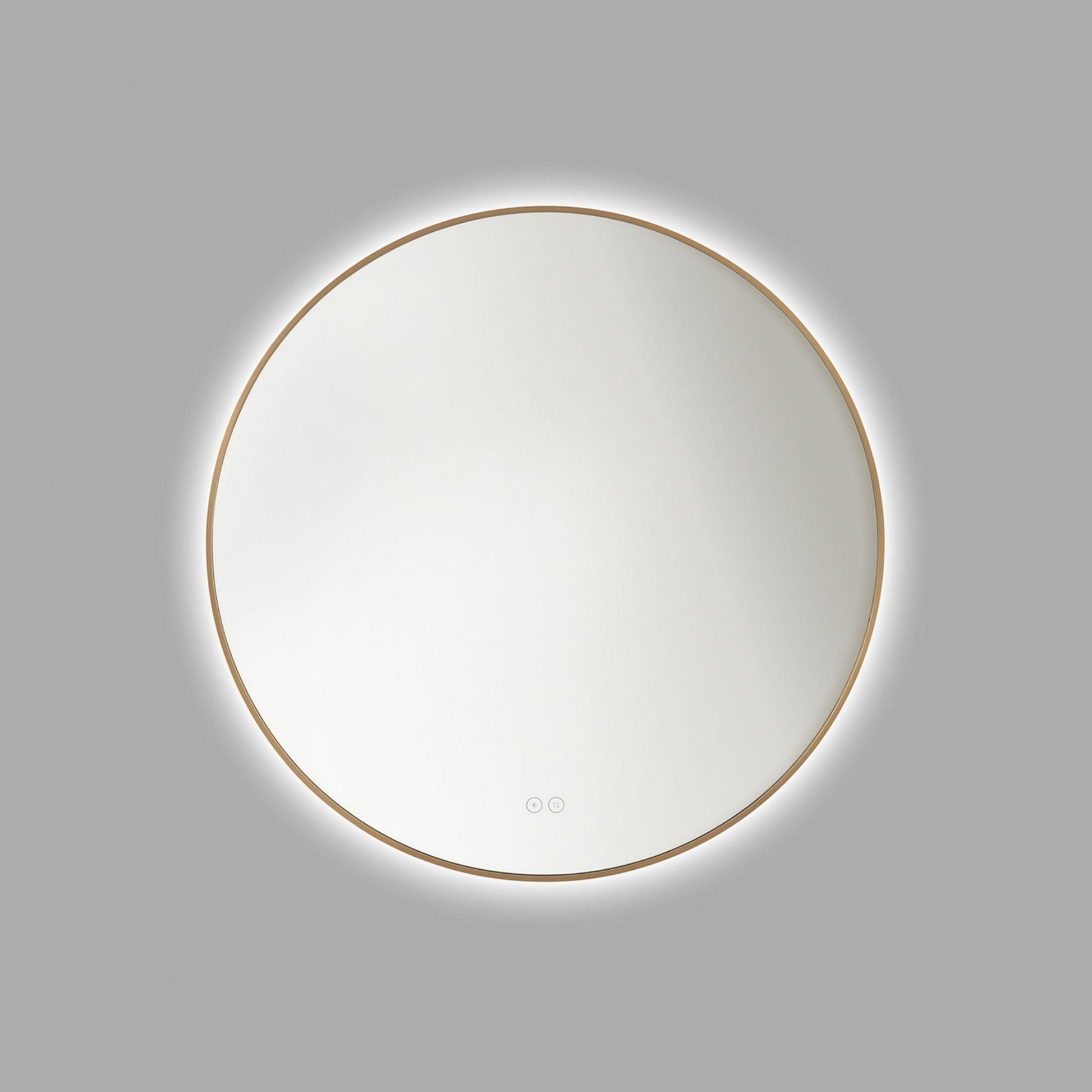 Cadre Round Mirror 30" x 30", Satin Brass Finish - Bees Lighting