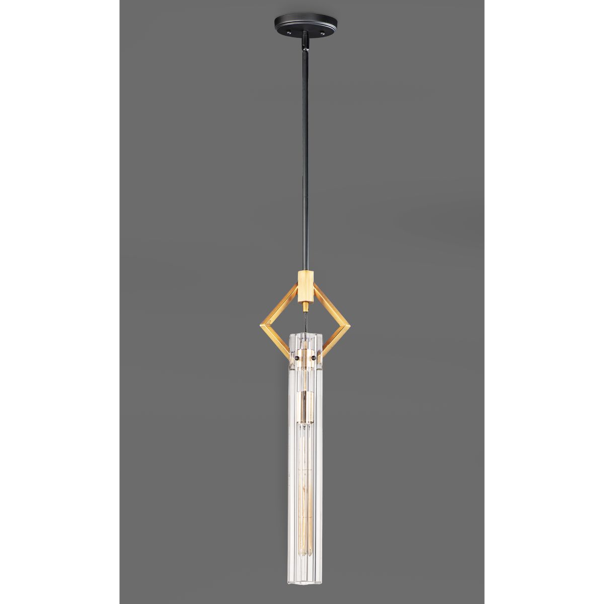 Flambeau 7 in. Pendant Light, Black|Antique Brass - Bees Lighting