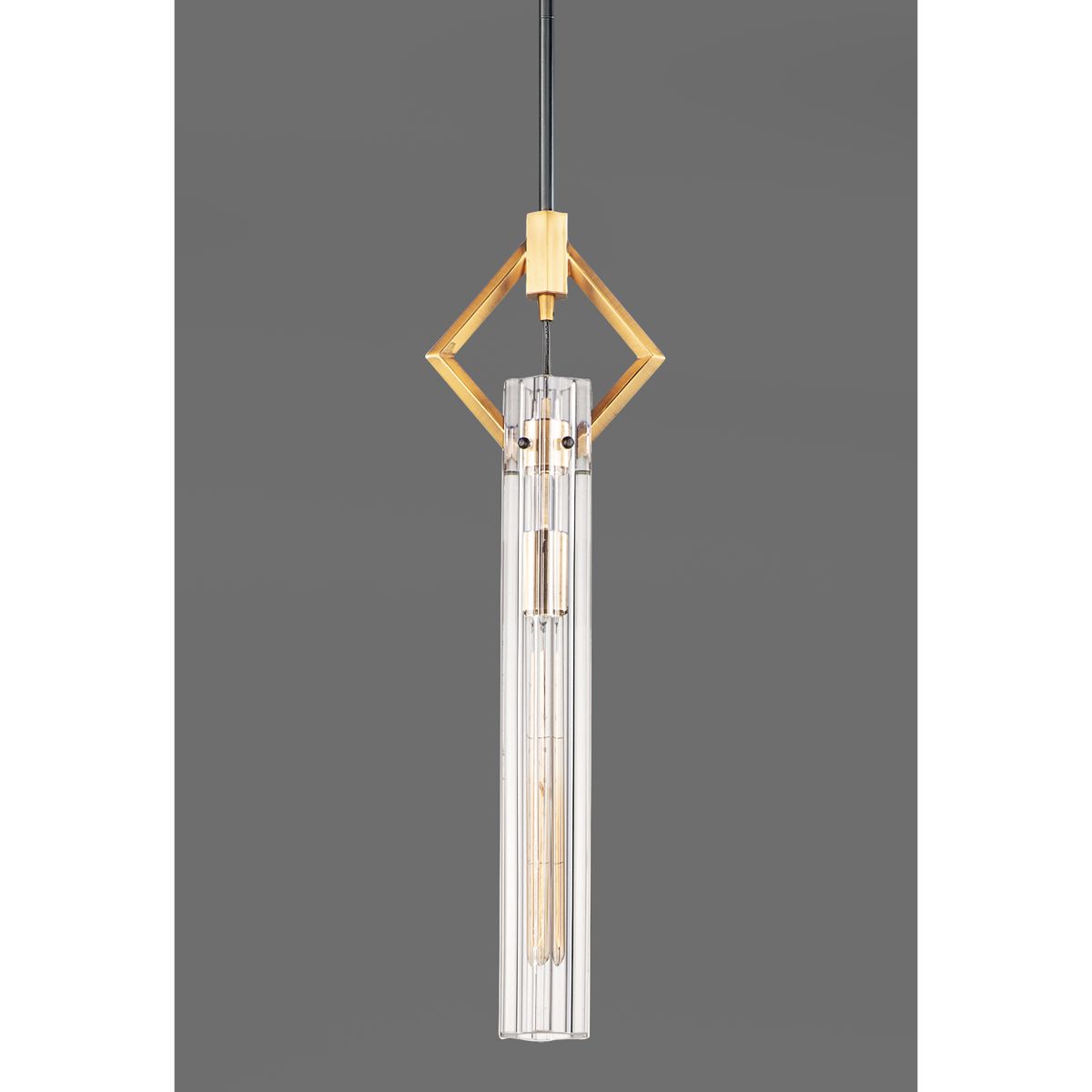 Flambeau 7 in. Pendant Light, Black|Antique Brass - Bees Lighting