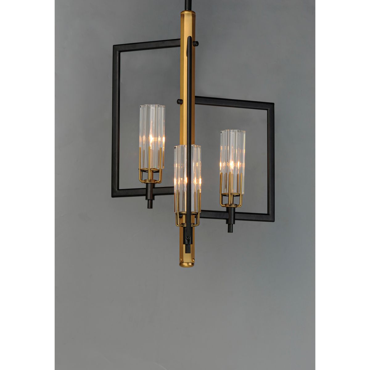 Flambeau 14 in. 3 Lights Chandelier, Black|Antique Brass - Bees Lighting