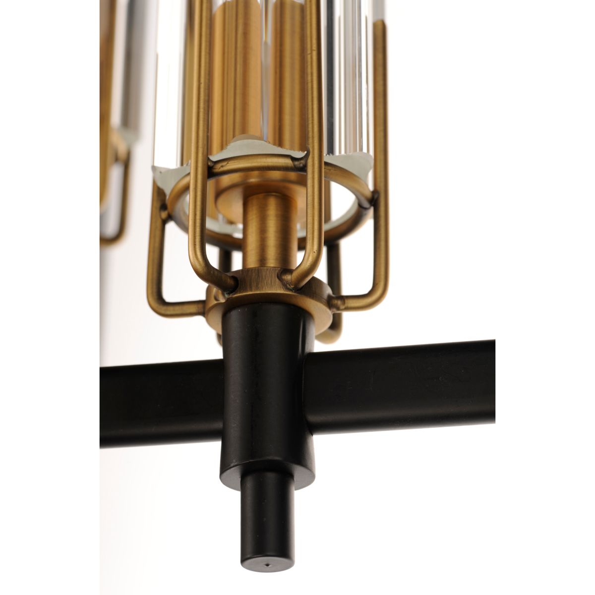 Flambeau 14 in. 3 Lights Chandelier, Black|Antique Brass - Bees Lighting