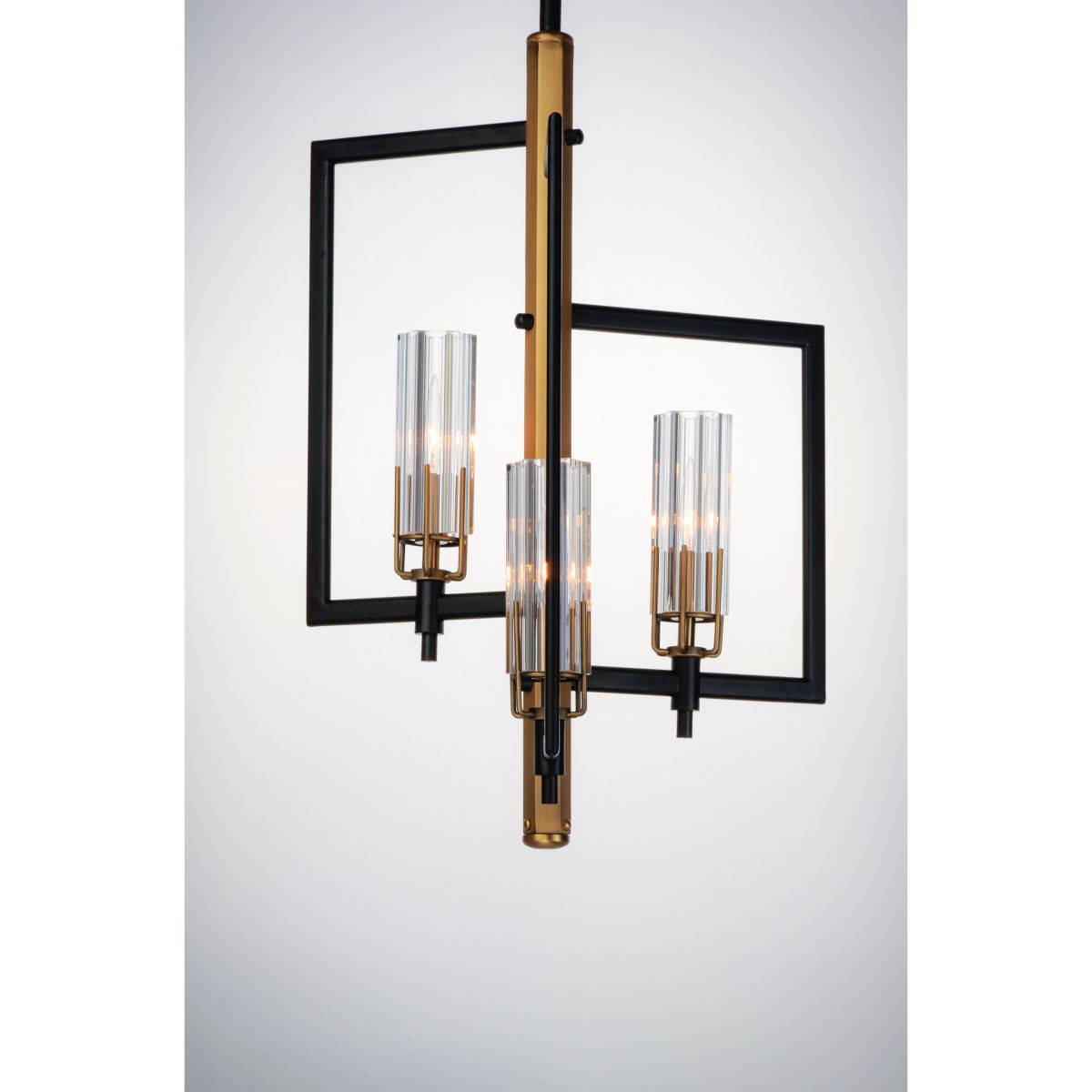 Flambeau 14 in. 3 Lights Chandelier, Black|Antique Brass - Bees Lighting
