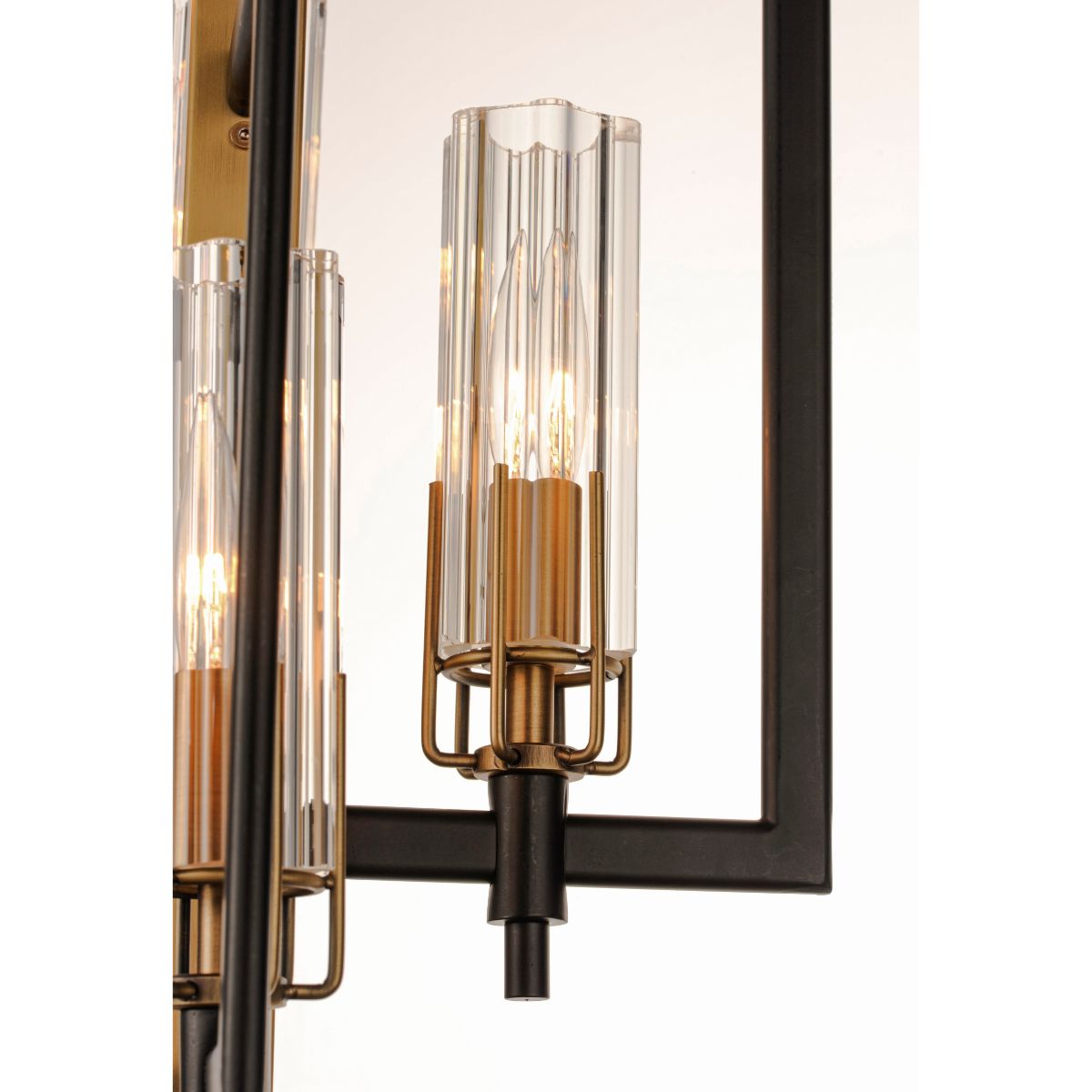 Flambeau 14 in. 3 Lights Chandelier, Black|Antique Brass - Bees Lighting