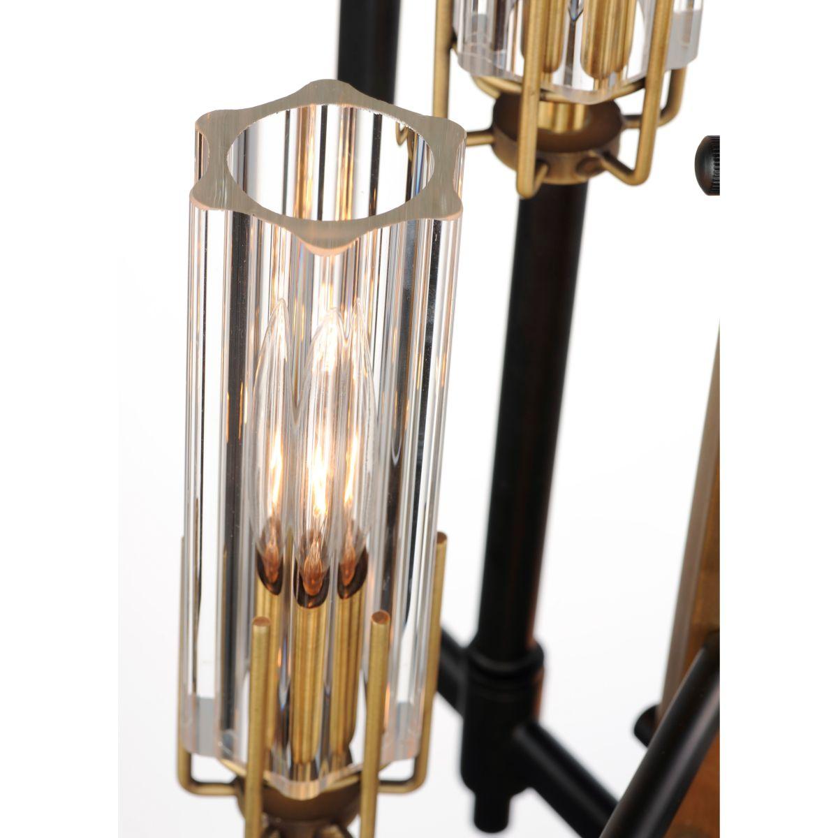 Flambeau 13 in. 4 Lights Chandelier, Black|Antique Brass - Bees Lighting