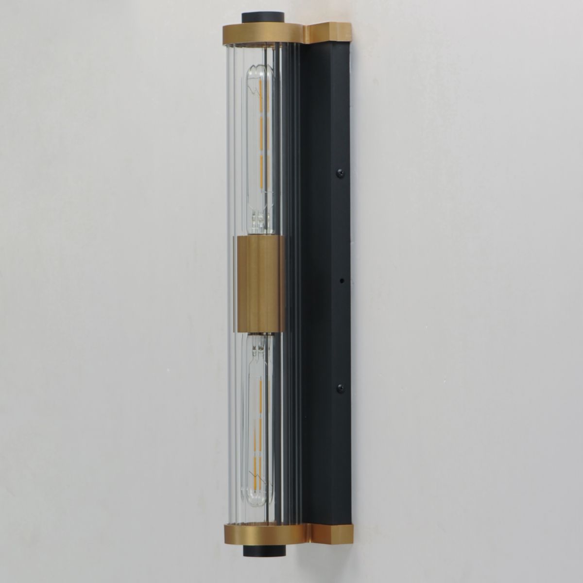 Opulent 20 in. 2 Lights Outdoor Wall Sconce, Black|Antique Brass - Bees Lighting