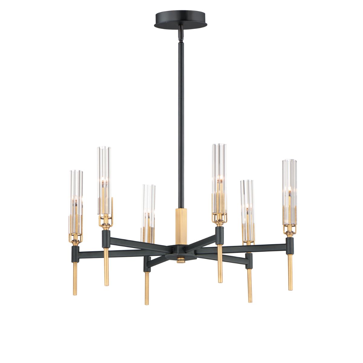 Flambeau 25 in. 6 Lights LED Chandelier Black Finish