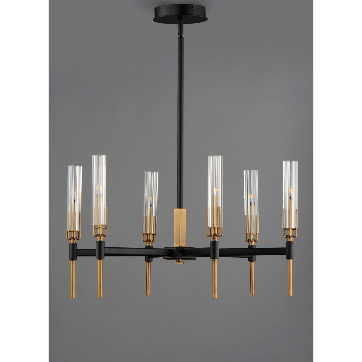 Flambeau 25 in. 6 Lights LED Chandelier Black Finish