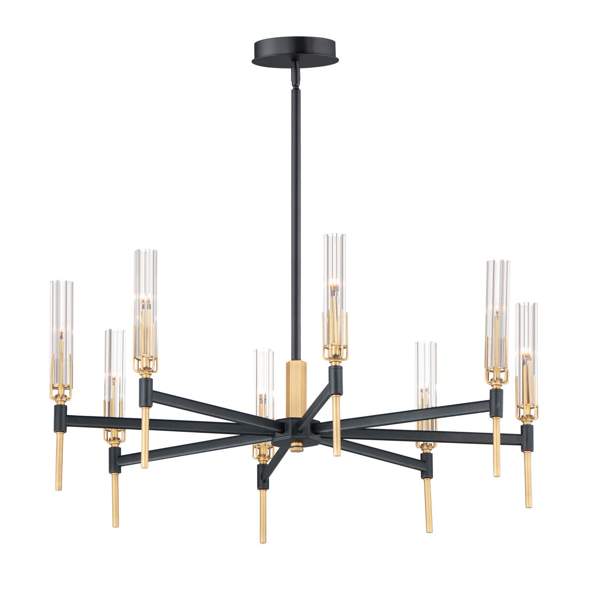 Flambeau 33 in. 8 Lights LED Chandelier Black Finish