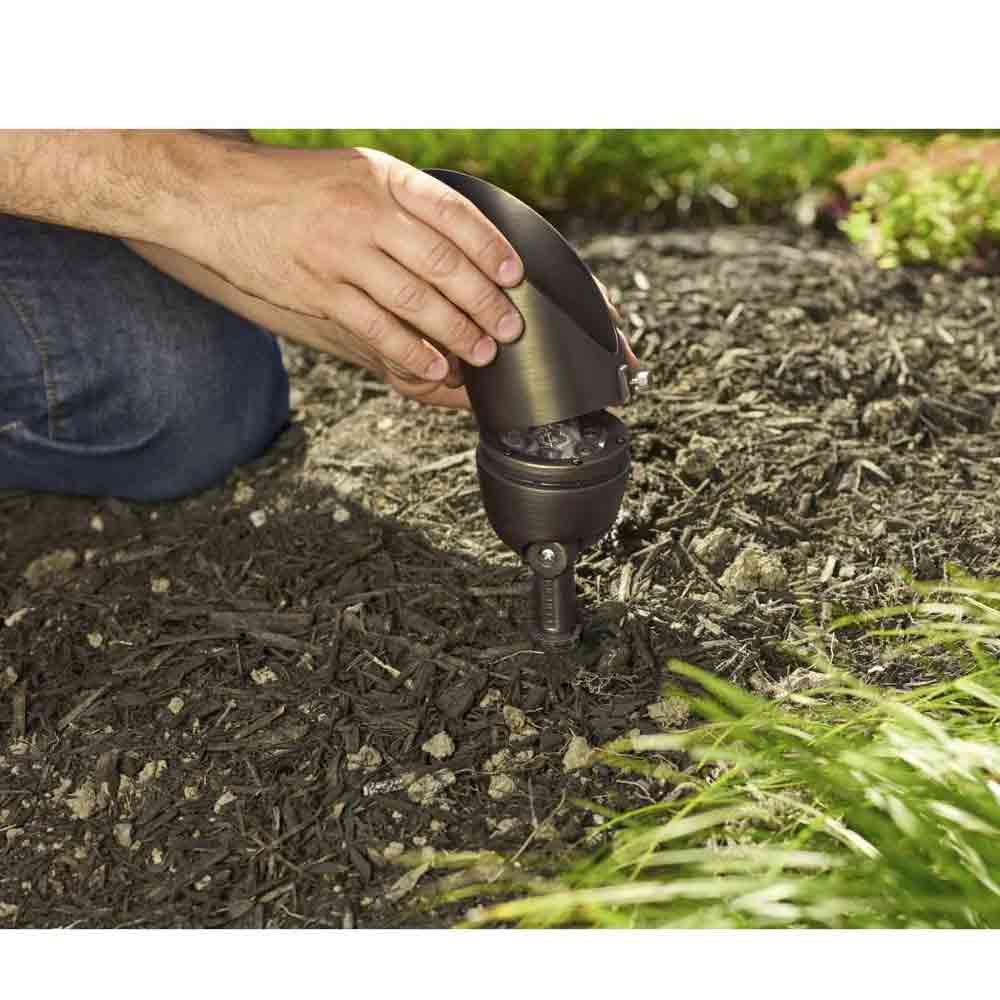 LED Landscape Integrated Spot Light, 2700K, 35 Degree, Textured Black - Bees Lighting