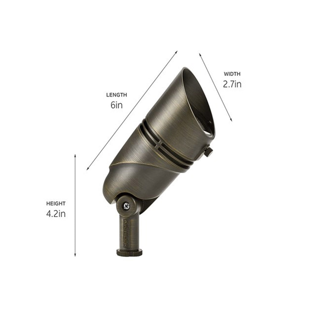 12V Landscape Accent Flood Light 60 Degree 2700K Textured Architectural Bronze - Bees Lighting