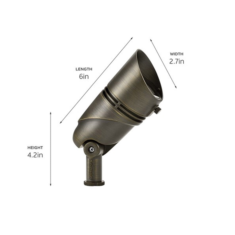 12V Landscape Accent Flood Light 60 Degree 3000K Textured Architectural Bronze - Bees Lighting
