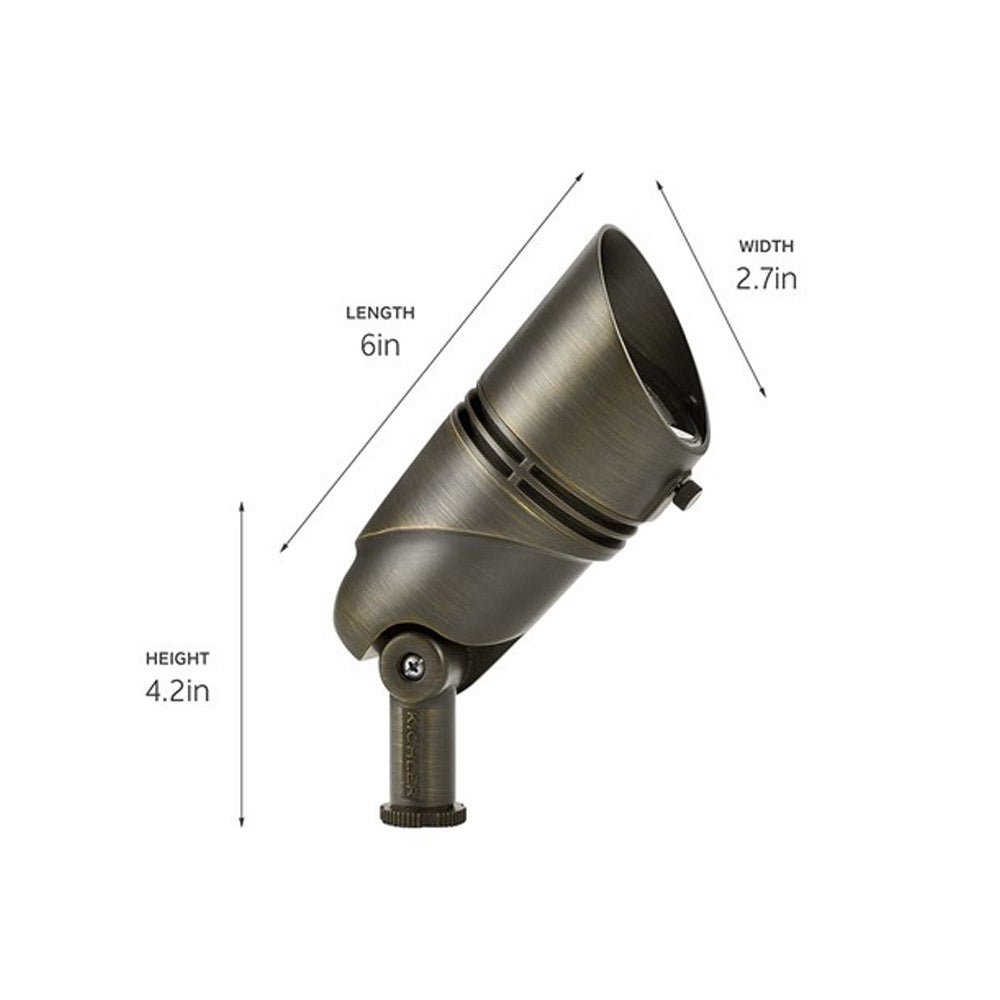 12V Landscape Accent Wide Flood Light 60 Degree 3000K Centennial Brass - Bees Lighting