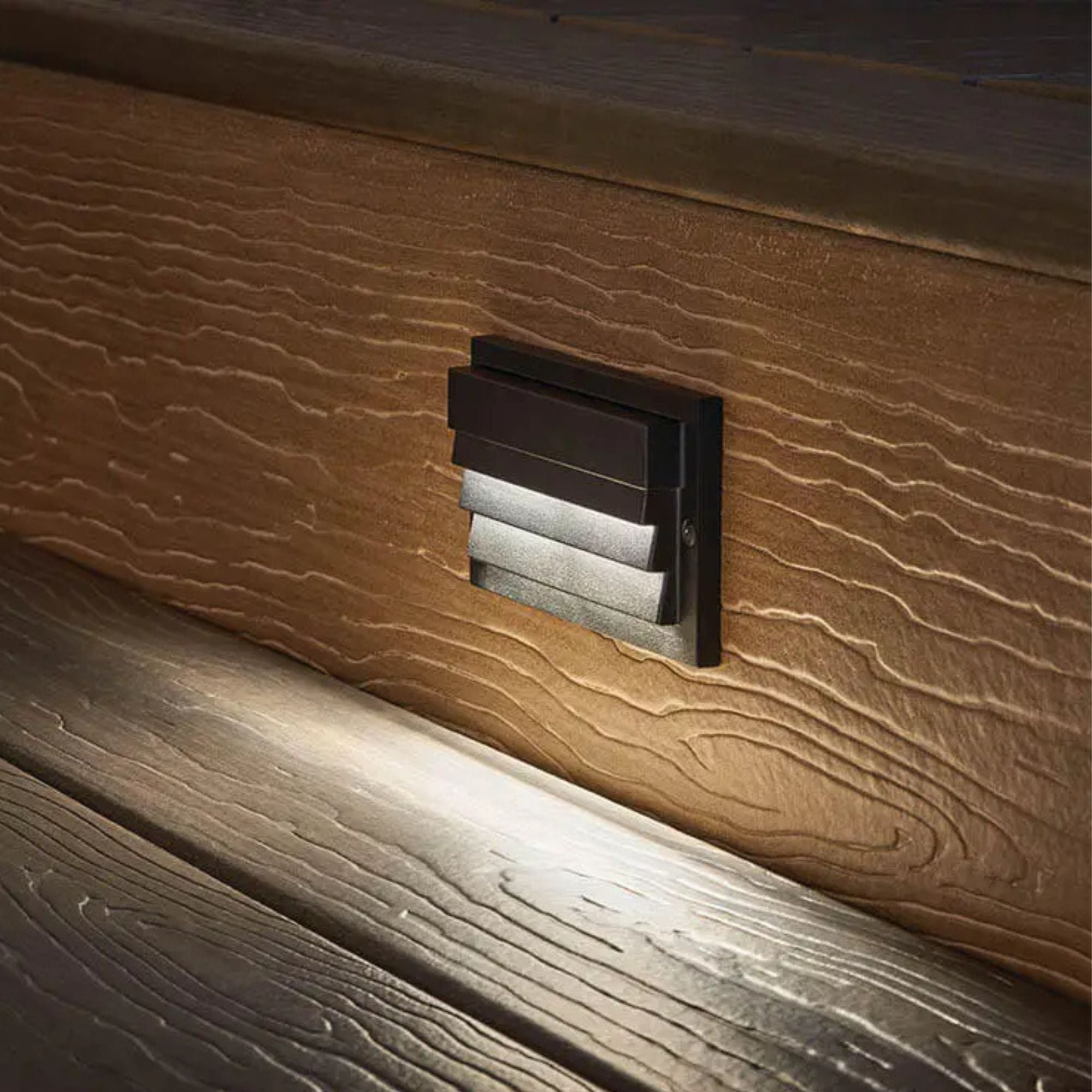 12V 6" LED Louvered Step Light 3000K Centennial Brass