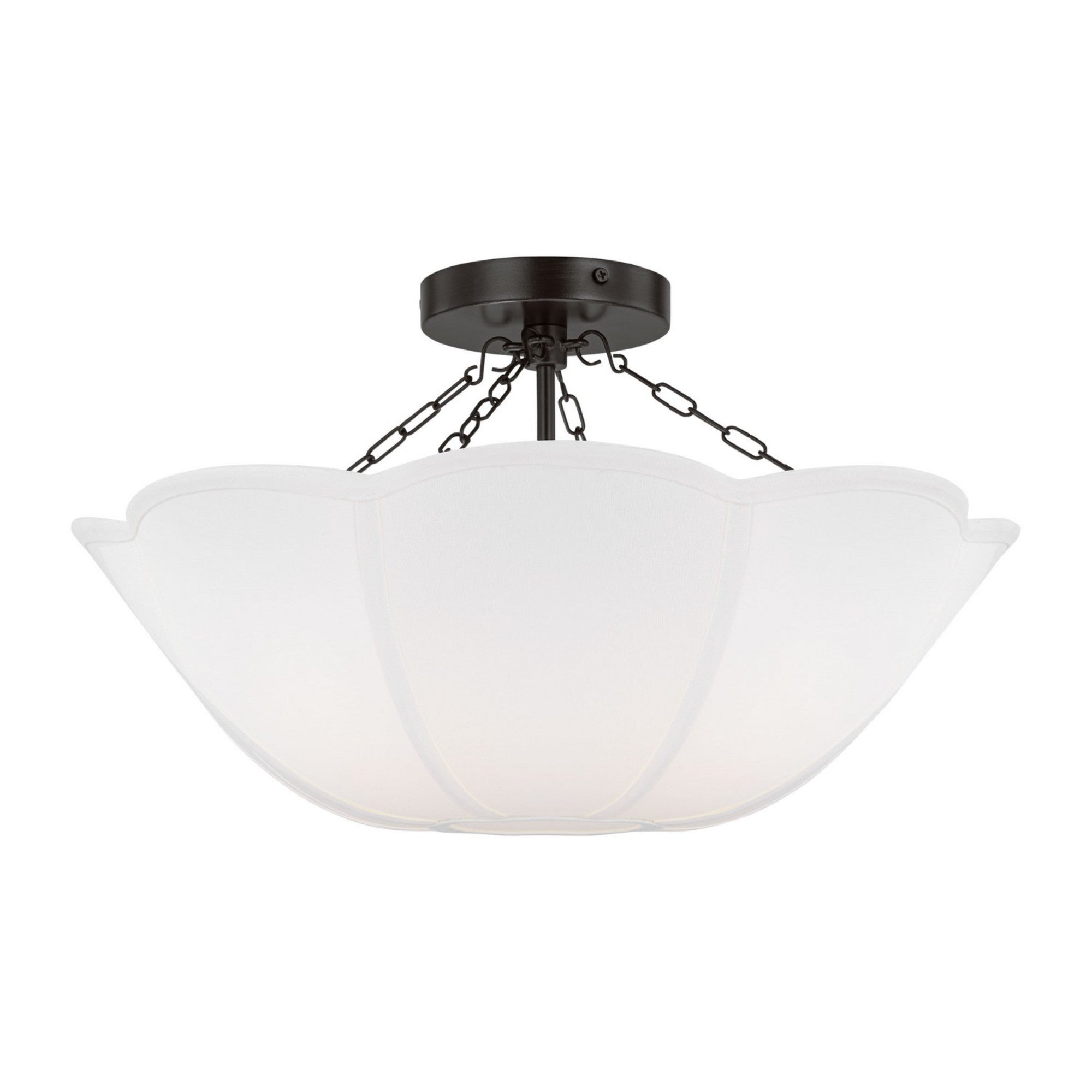 Stassi 19" 2-Light Medium Semi Flush Mount, Aged Iron Finish - Bees Lighting