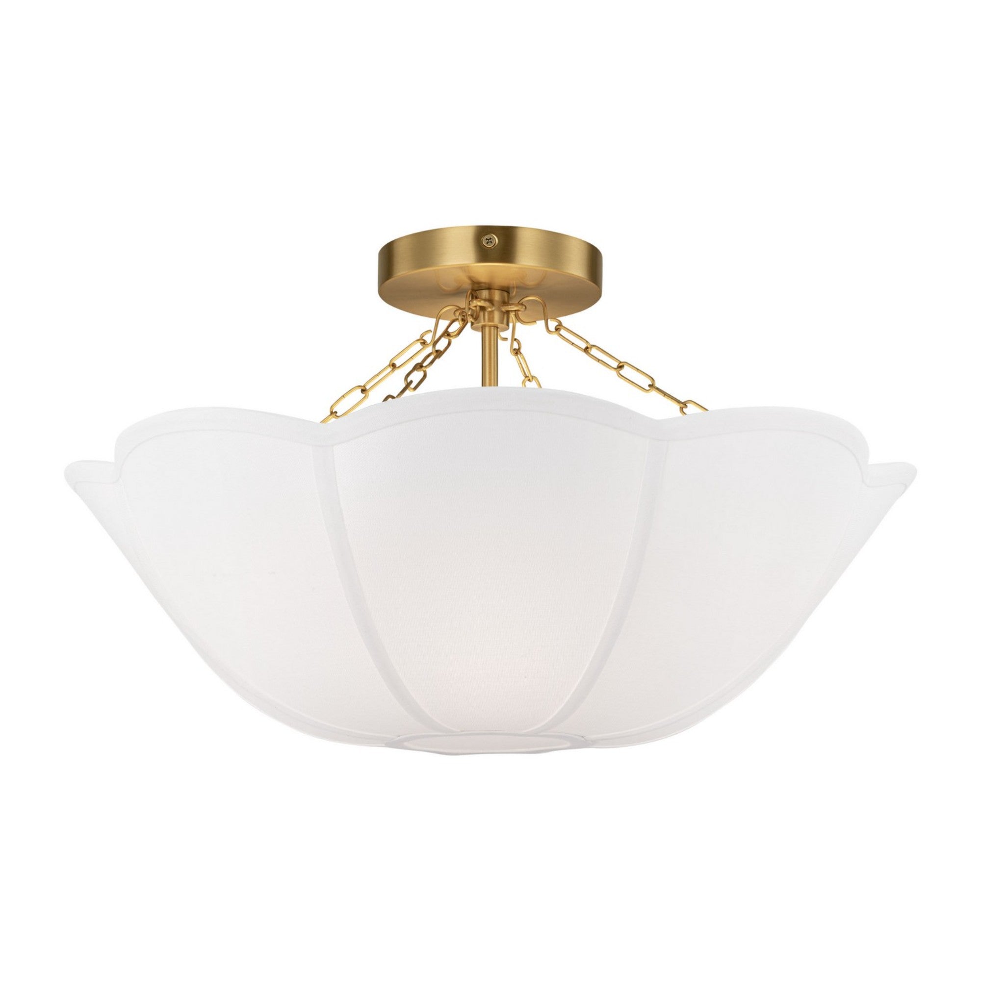 Stassi 19" 2-Light Medium Semi Flush Mount, Burnished Brass Finish - Bees Lighting