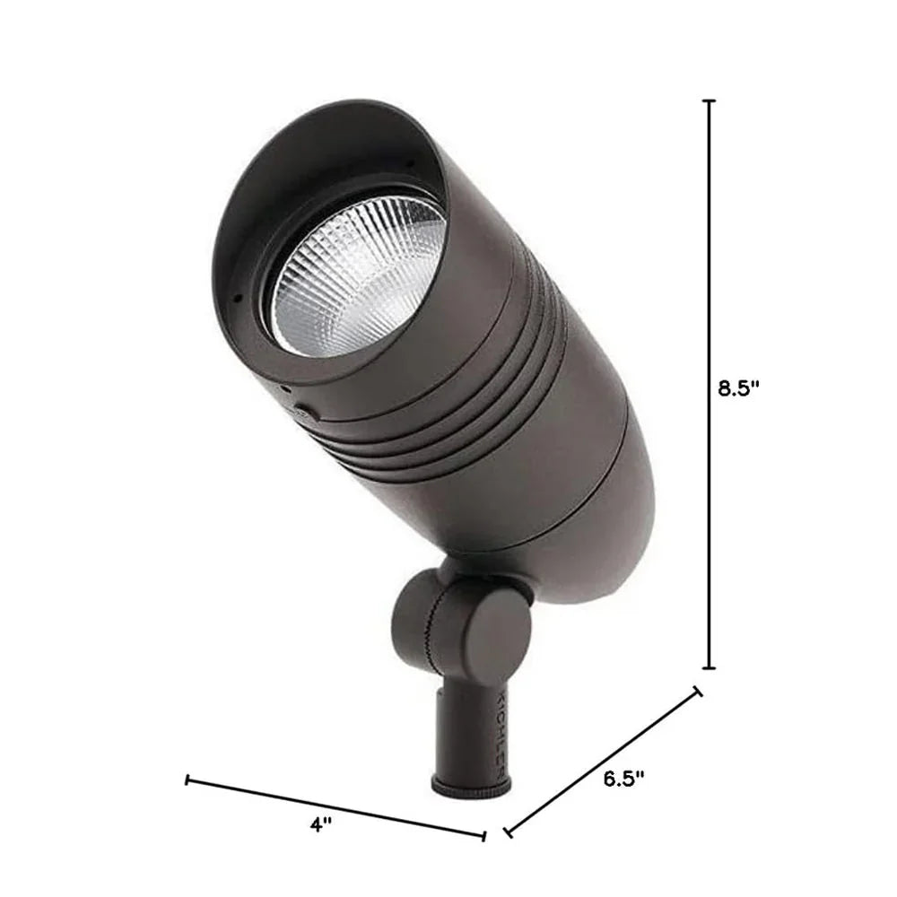 120V LED Integrated Small Spot Light, 3000K, 15 Degree, Textured Architectural Bronze - Bees Lighting