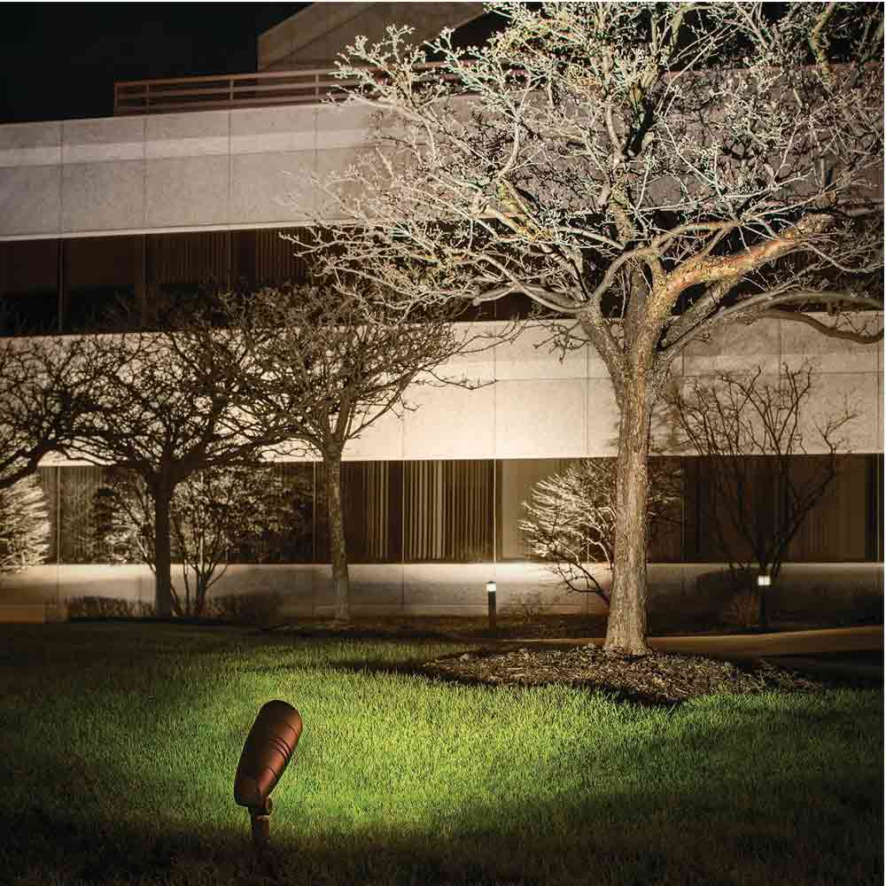 120V Large Integrated Spot Light, 3000K, 33 Degree, Textured Architectural Bronze - Bees Lighting