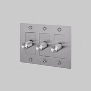 Buster + Punch NDK-074338 Cross 3-Gang LED Dimmer Without Logo, 250W, Rotary, Steel