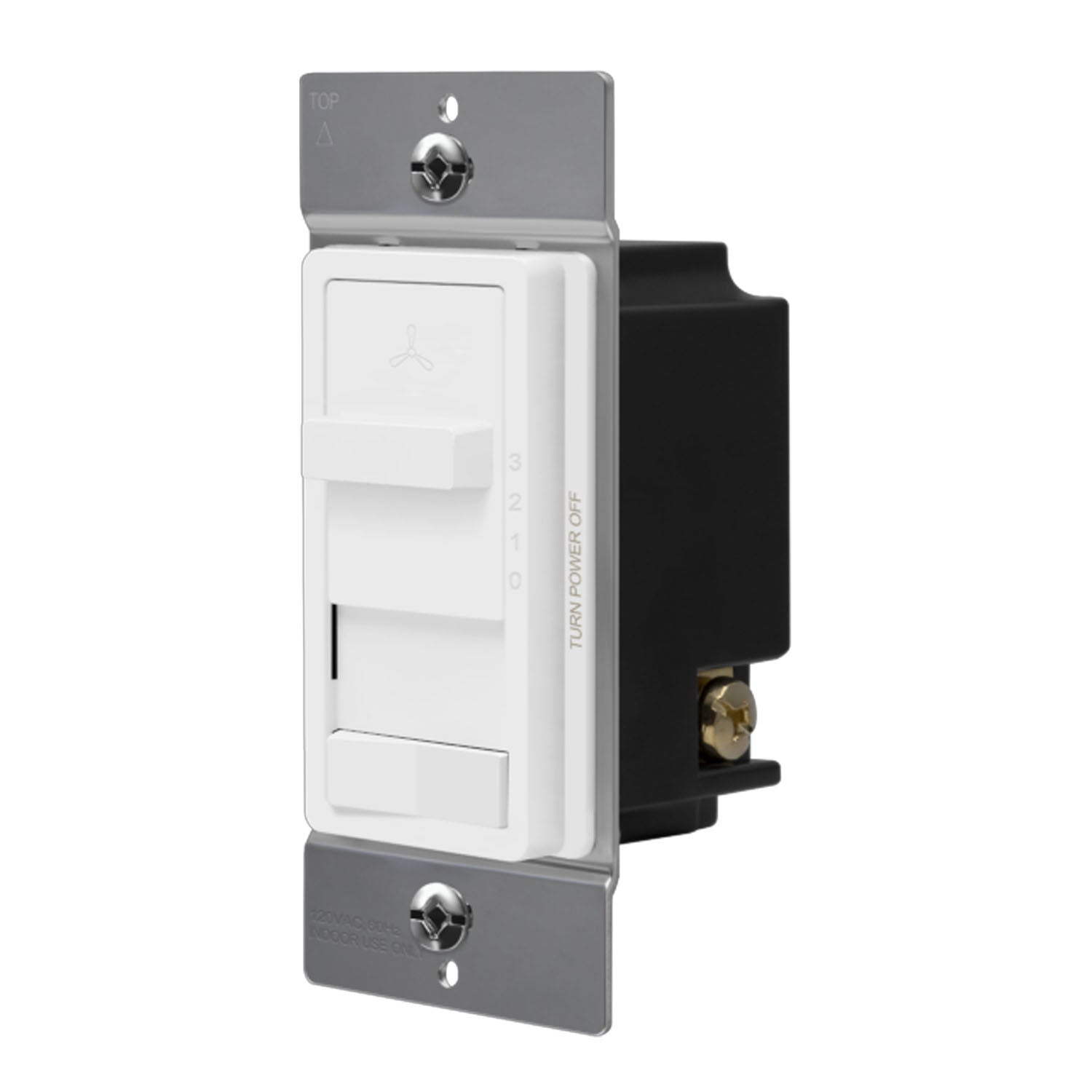 3-Speed Slide Fan Control and Light Switch, Single Pole, White - Bees Lighting