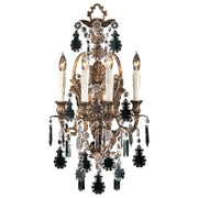 Crystal 24" 4-Light Wall Sconce, Oxidized Brass Finish - Bees Lighting