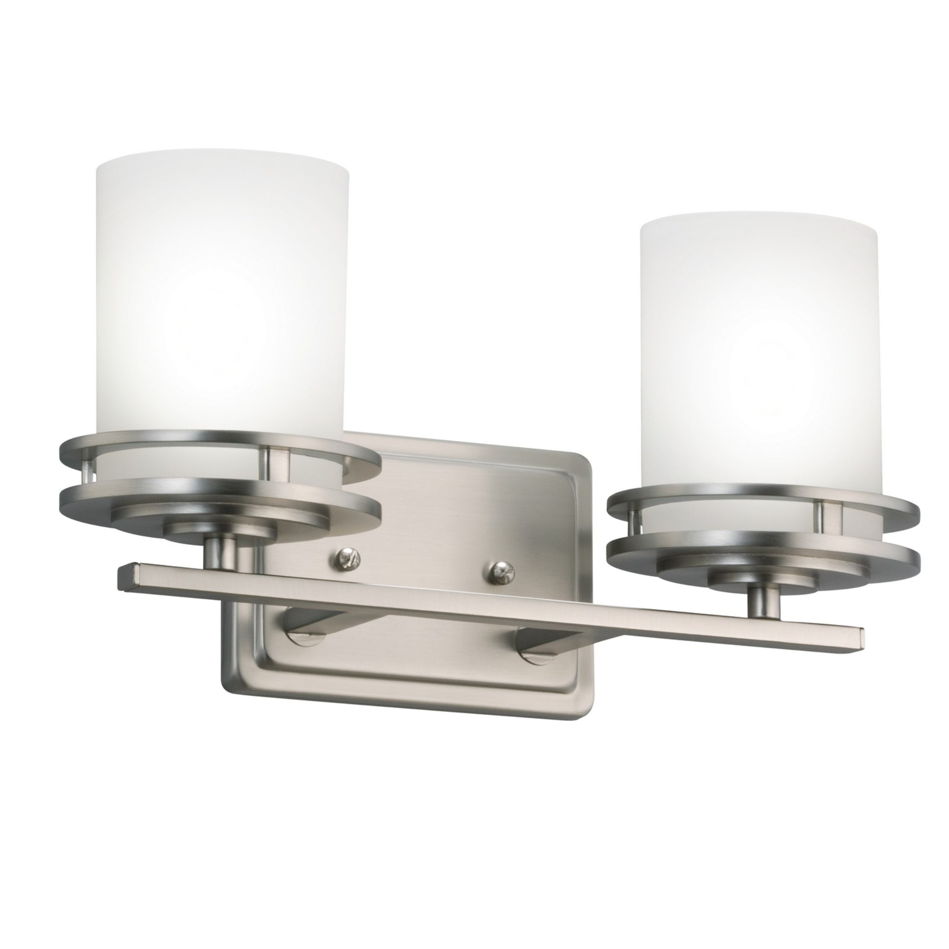Hendrik 15" 2-Light Bath Vanity Light, Brushed Nickel Finish - Bees Lighting