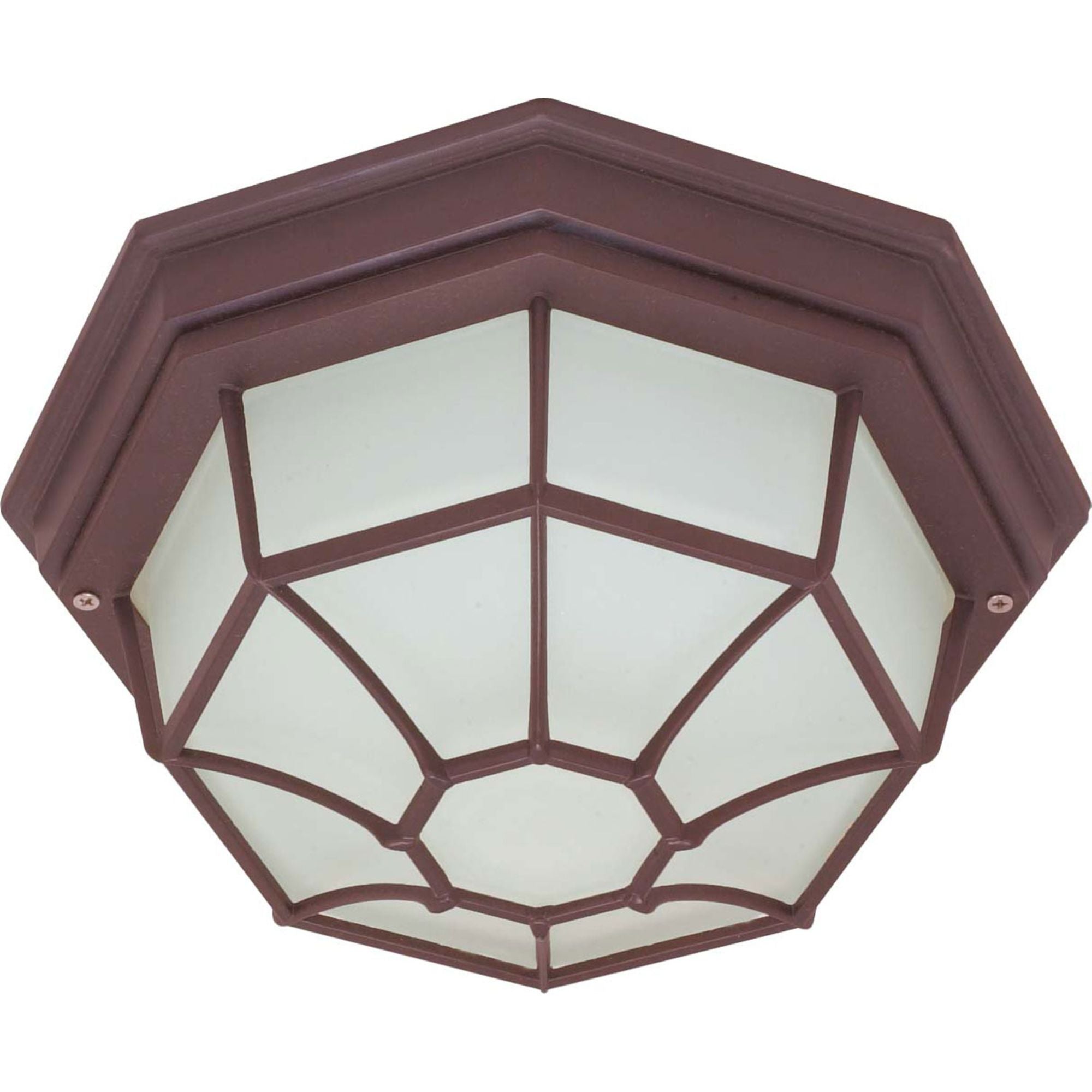 11 In. Outdoor Spider Cage Flush Mount, Glass Lens - Bees Lighting