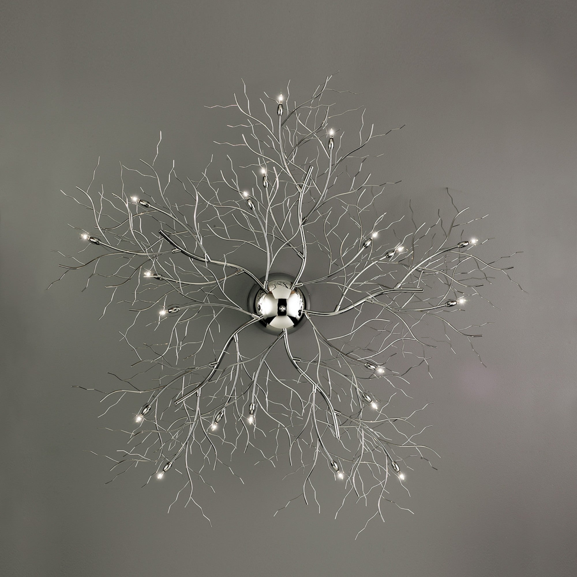 Autumn 20-Light 45" Semi-Flush Mount, Chrome Finish - Bees Lighting