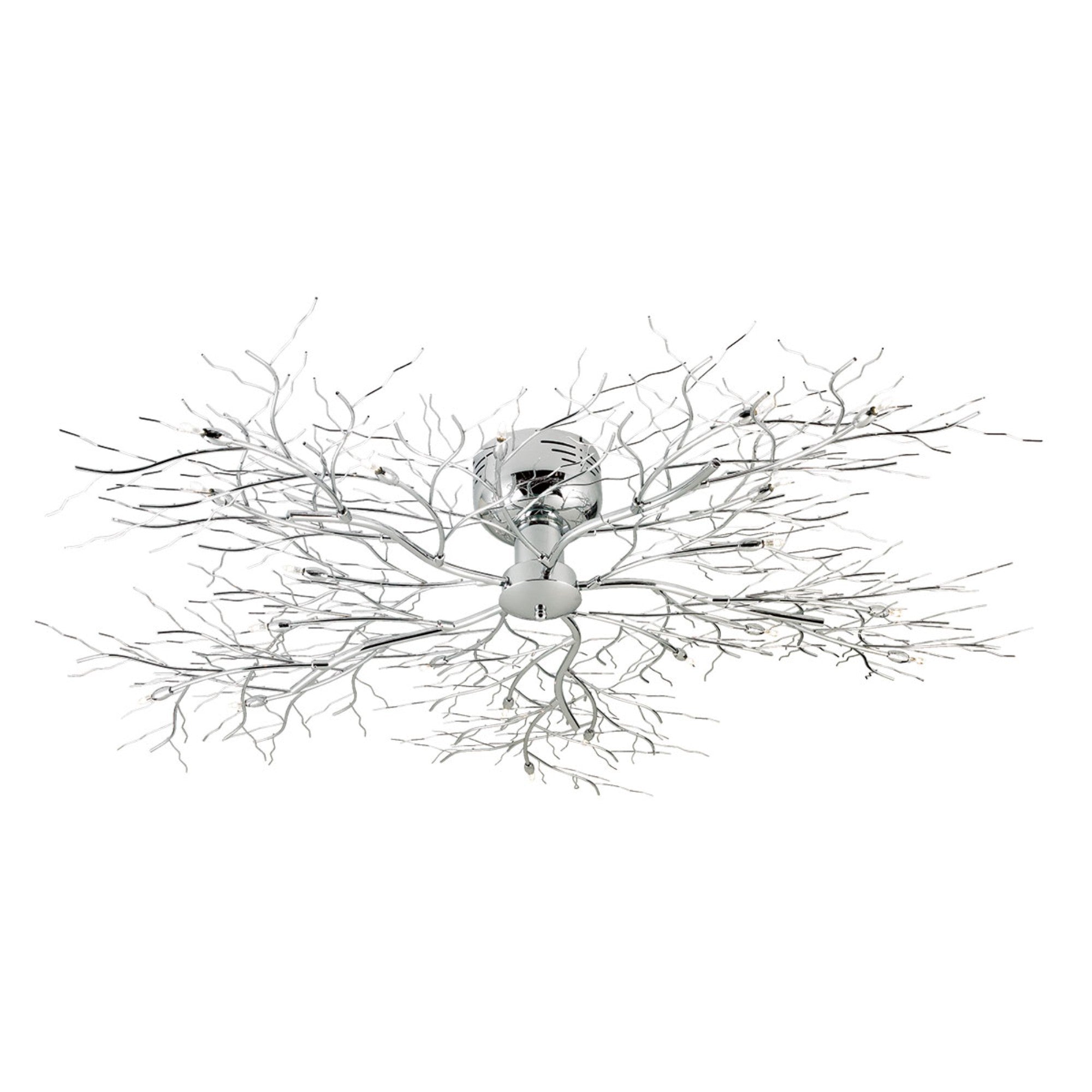 Autumn 20-Light 45" Semi-Flush Mount, Chrome Finish - Bees Lighting