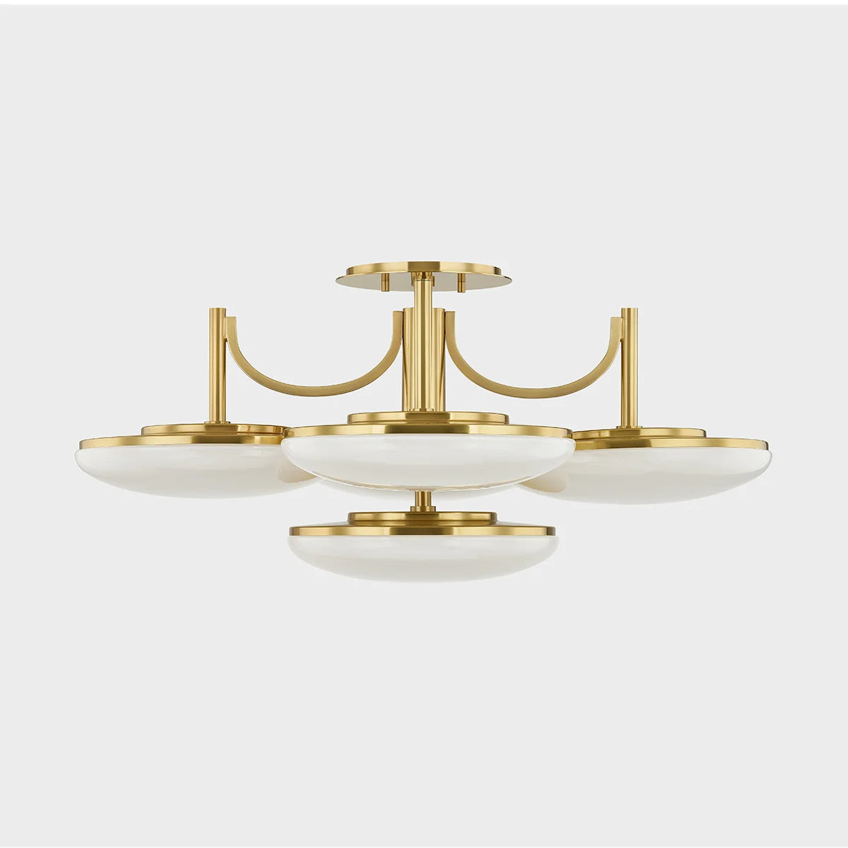 Bregman 30" 5 Lights LED Semi-Flush Mount Aged Brass Finish - Bees Lighting