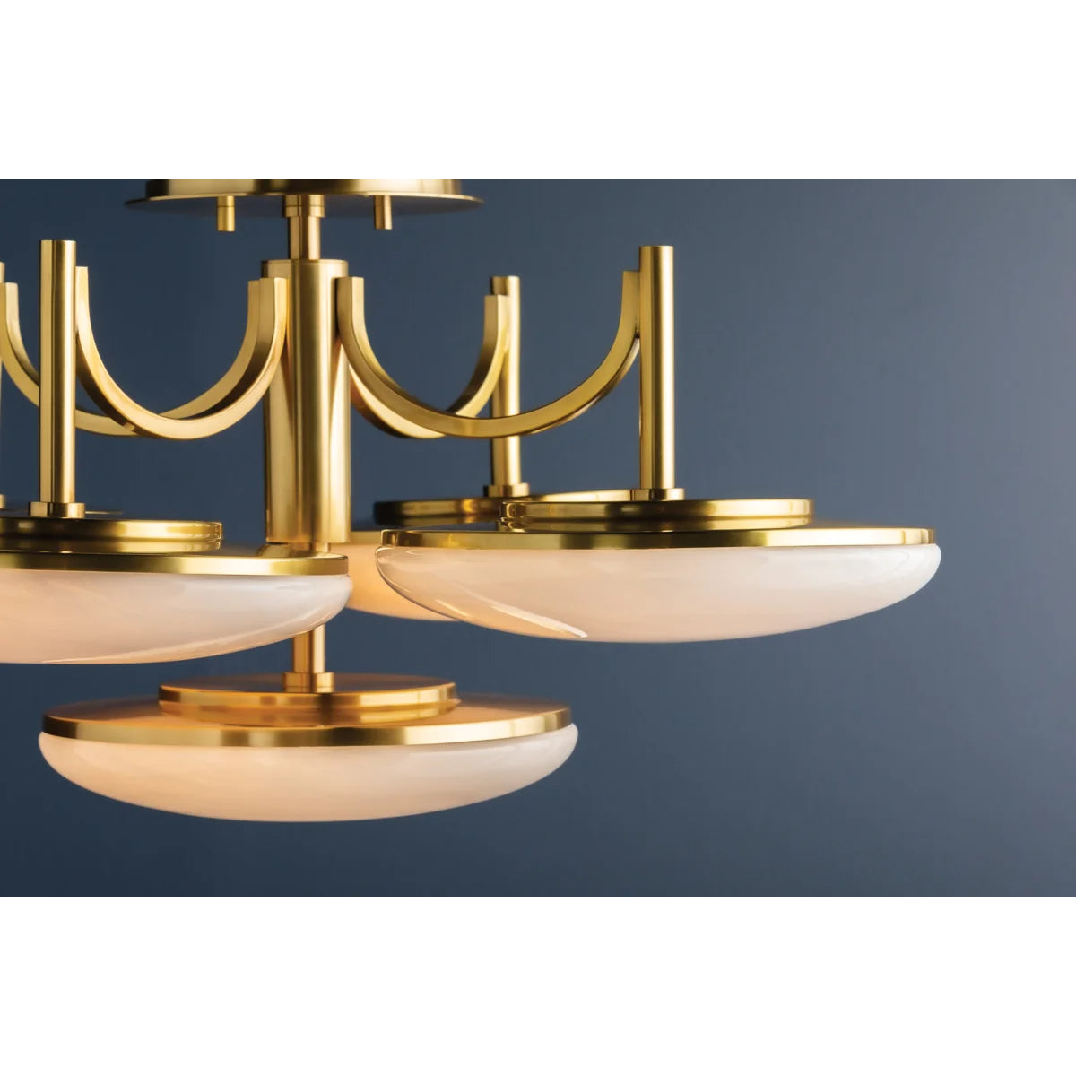 Bregman 30" 5 Lights LED Semi-Flush Mount Aged Brass Finish - Bees Lighting