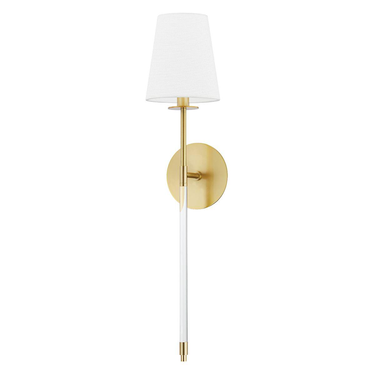 Niagra 28 In. Armed Sconce with white glass arm