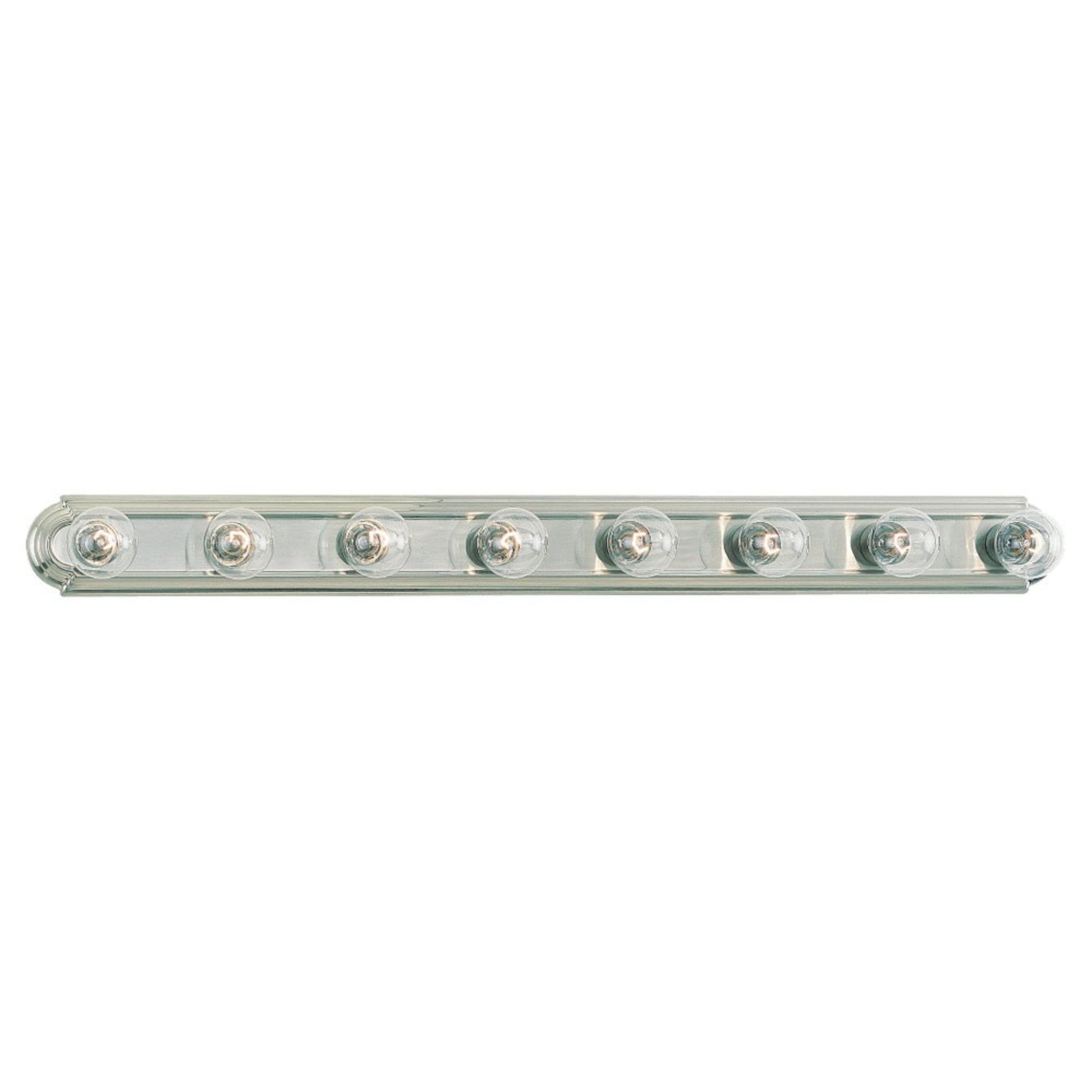 De-Lovely 48" 8-Light Bathroom Vanity, Brushed Nickel Finish - Bees Lighting
