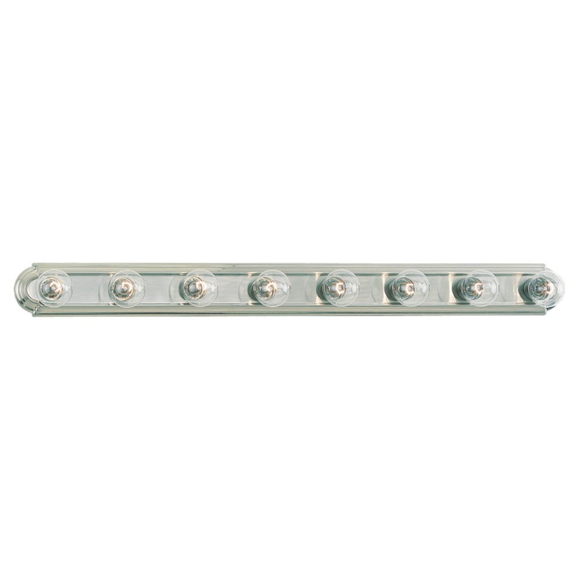 De-Lovely 48" 8-Light Bathroom Vanity, Brushed Nickel Finish - Bees Lighting