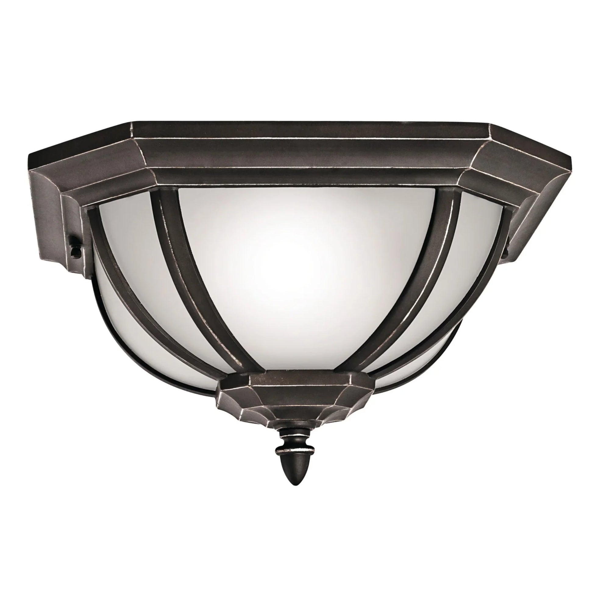 Salisbury 14" 2-Light Outdoor Ceiling Light, Rubbed Bronze Finish - Bees Lighting