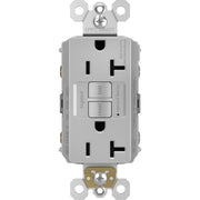 radiant 20A GFCI Self-Test Decorator Duplex Receptacles, Gray - Bees Lighting