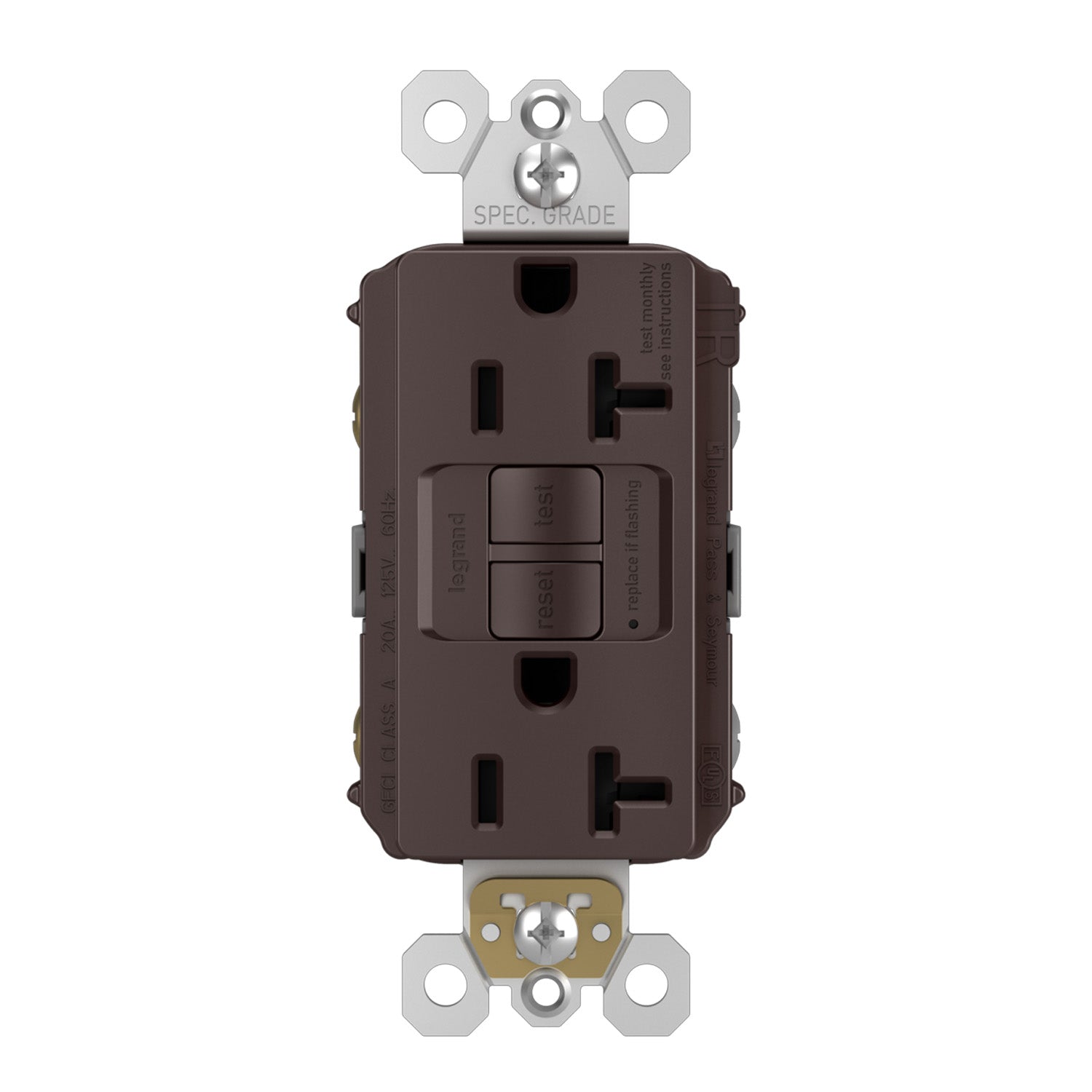radiant 20A Tamper-Resistant Duplex Self-Test GFCI Receptacle - Bees Lighting