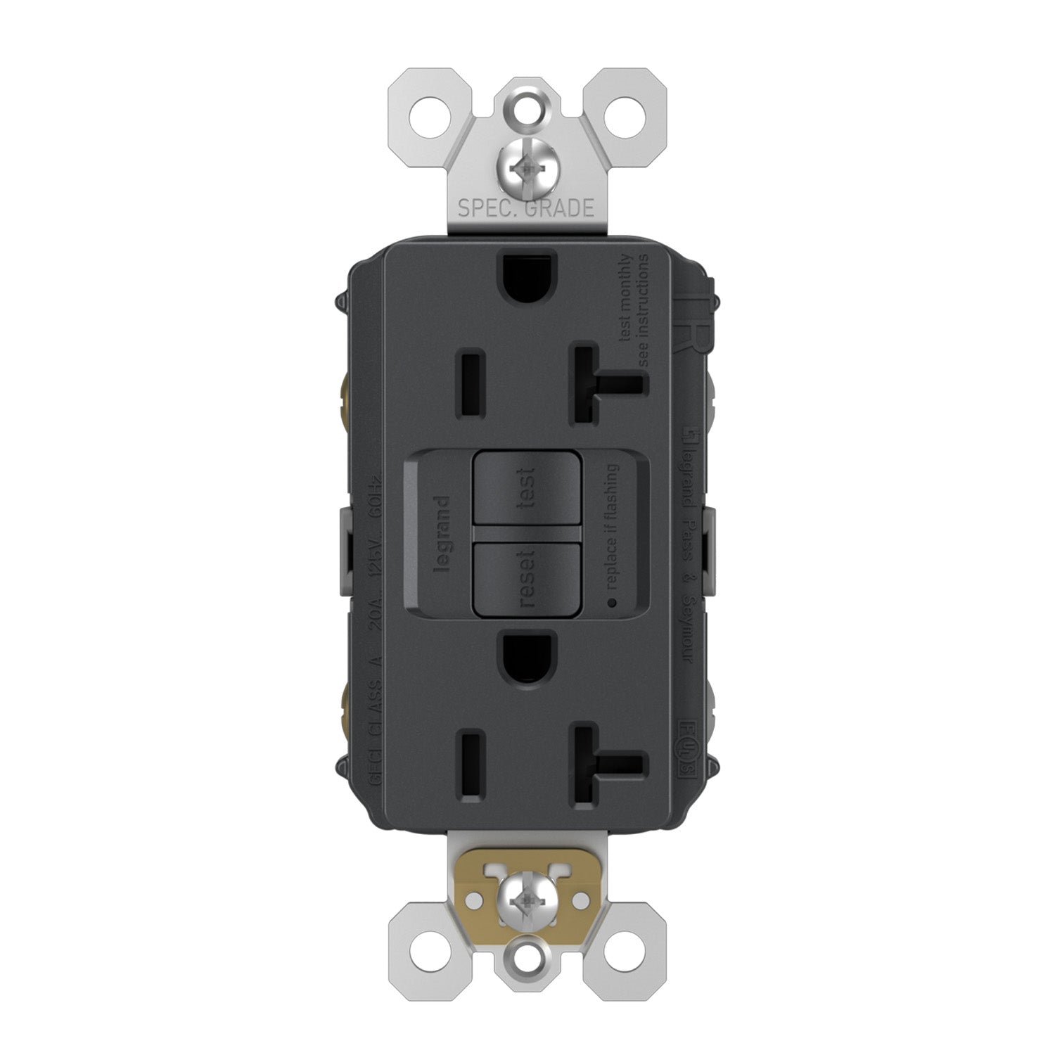 radiant 20A Tamper-Resistant Duplex Self-Test GFCI Receptacle - Bees Lighting
