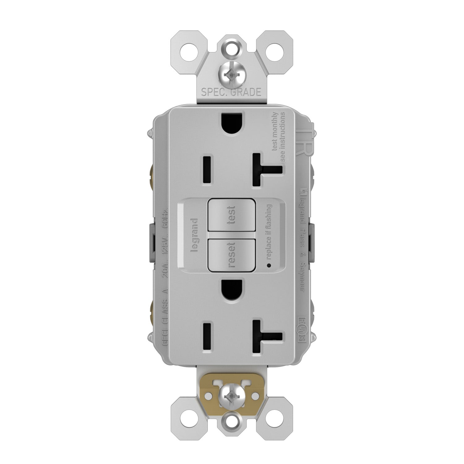 radiant 20A Tamper-Resistant Duplex Self-Test GFCI Receptacle - Bees Lighting