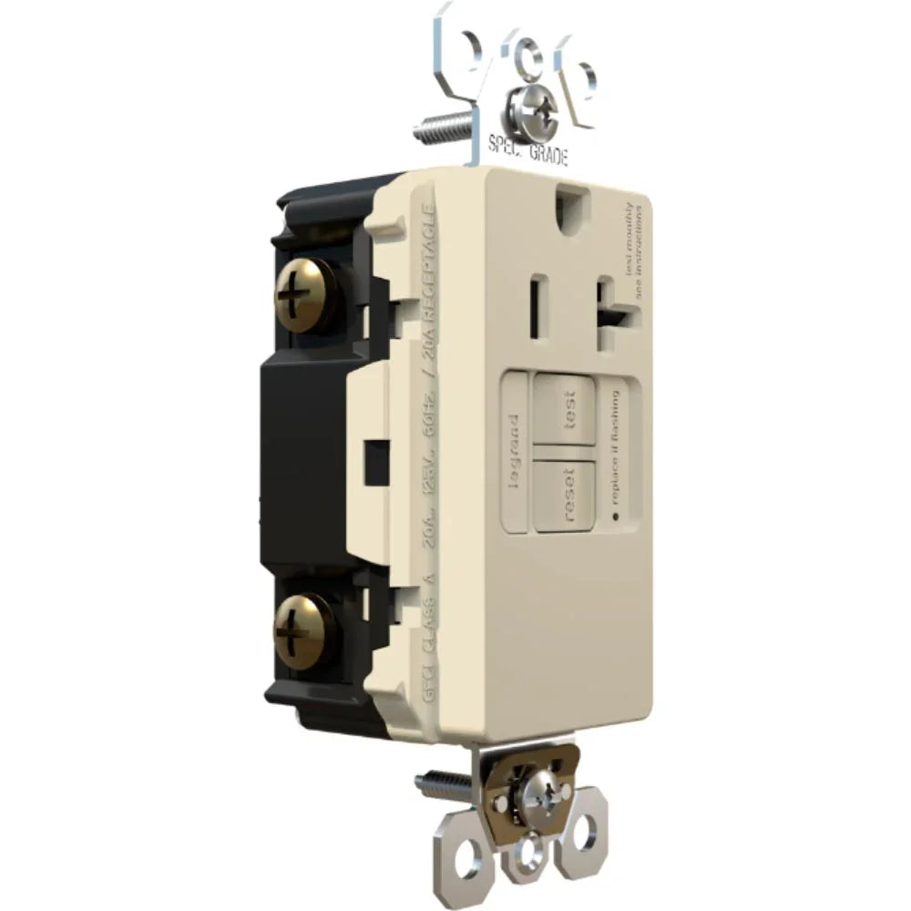 Simplex Recept Legrand 2097TRSGLLA Light Almond GFCI Simplex Outlet | 20A Tamper ...