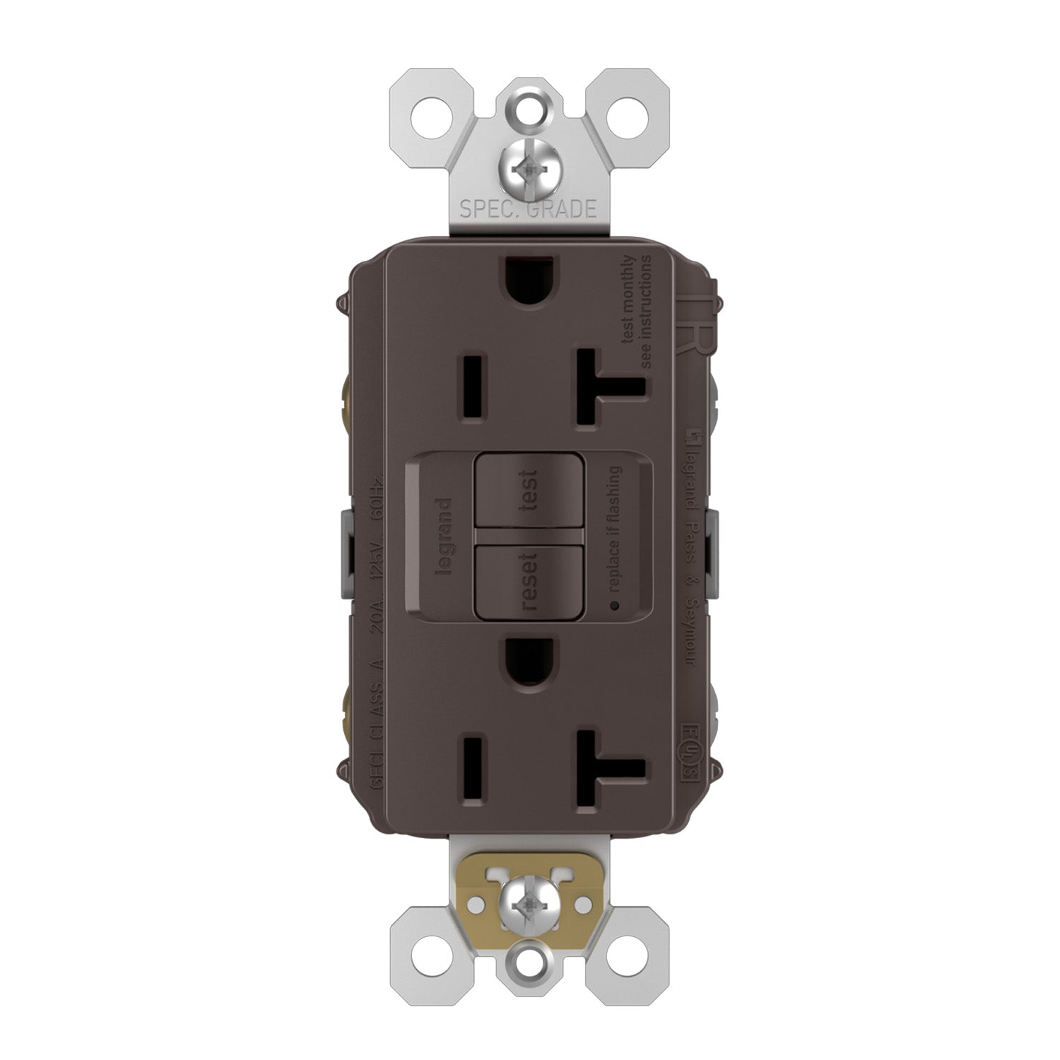 radiant 20A Tamper-Resistant Duplex Self-Test GFCI Receptacle - Bees Lighting