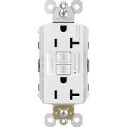 radiant 20A GFCI Self-Test Decorator Duplex Receptacles, White - Bees Lighting