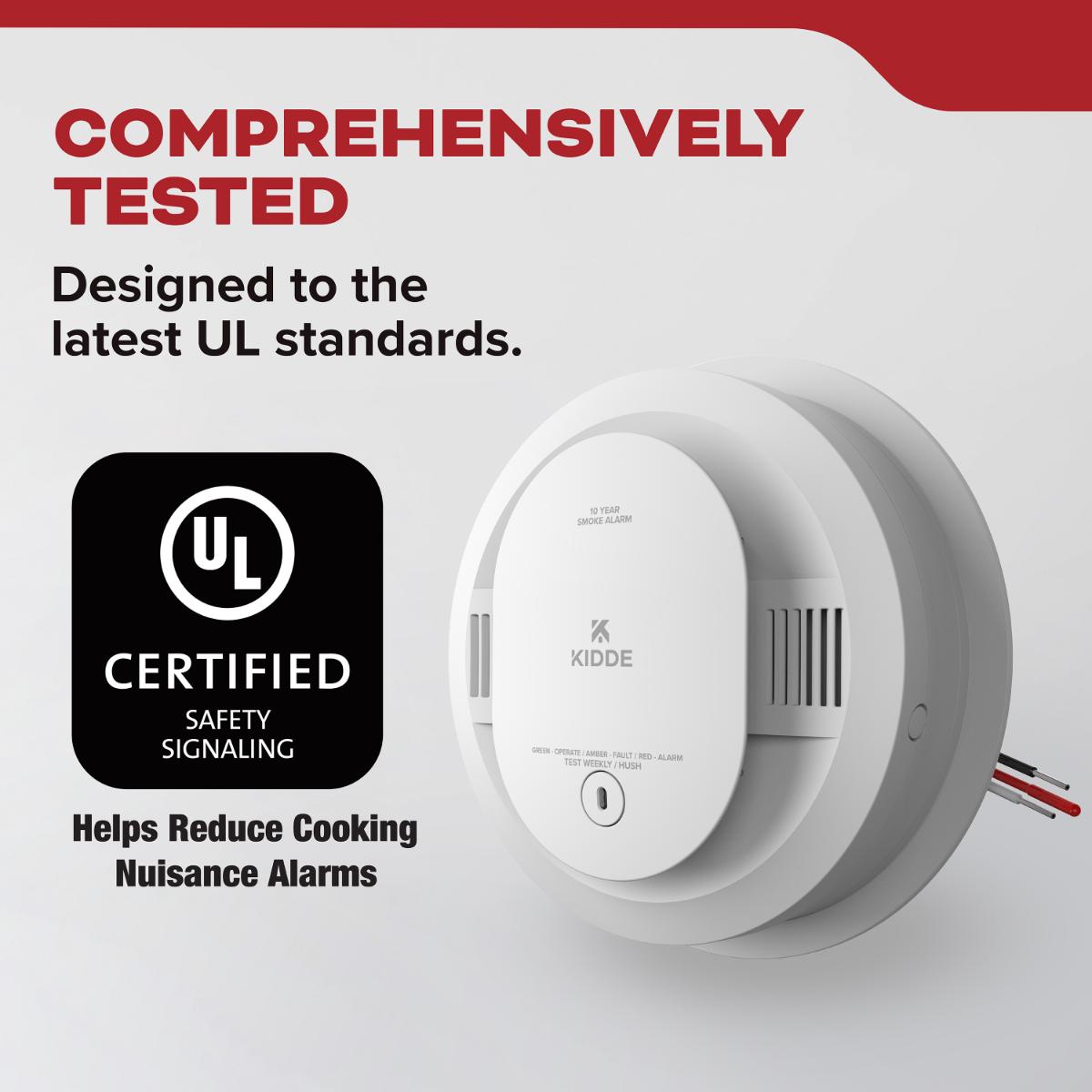 Detect Hardwired+10-Year Battery Backup Smoke Detector, Voice Alerts - Bees Lighting