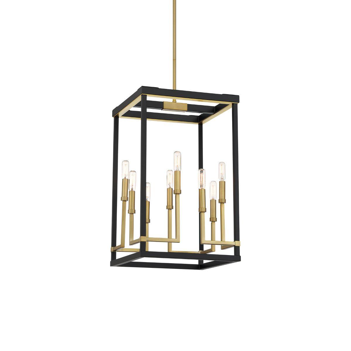 Union Estates 14 In. 8 Lights Pendant Light Black & brass Finish - Bees Lighting