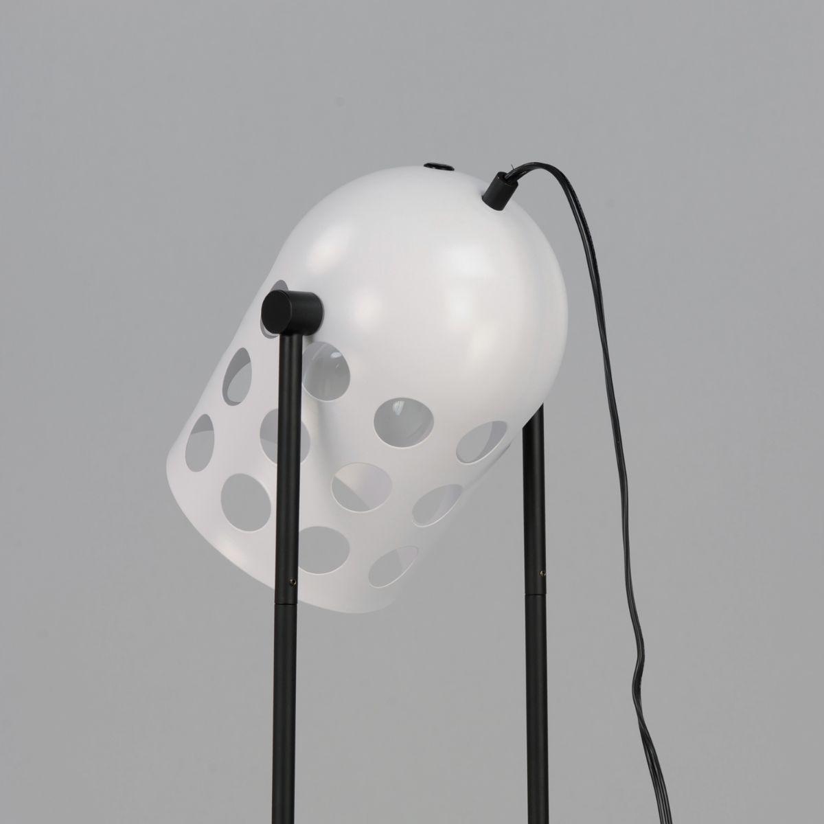 Dottie Black Floor Lamp with White Swiveling Shade