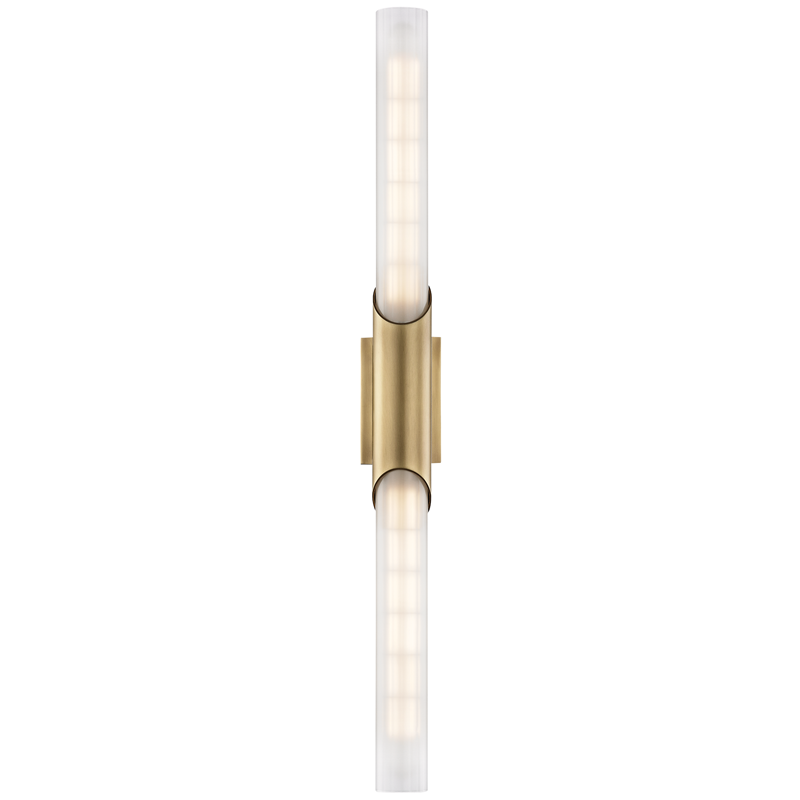 Pylon 26 In. 2 Lights LED Wall Light Aged Brass Finish - Bees Lighting