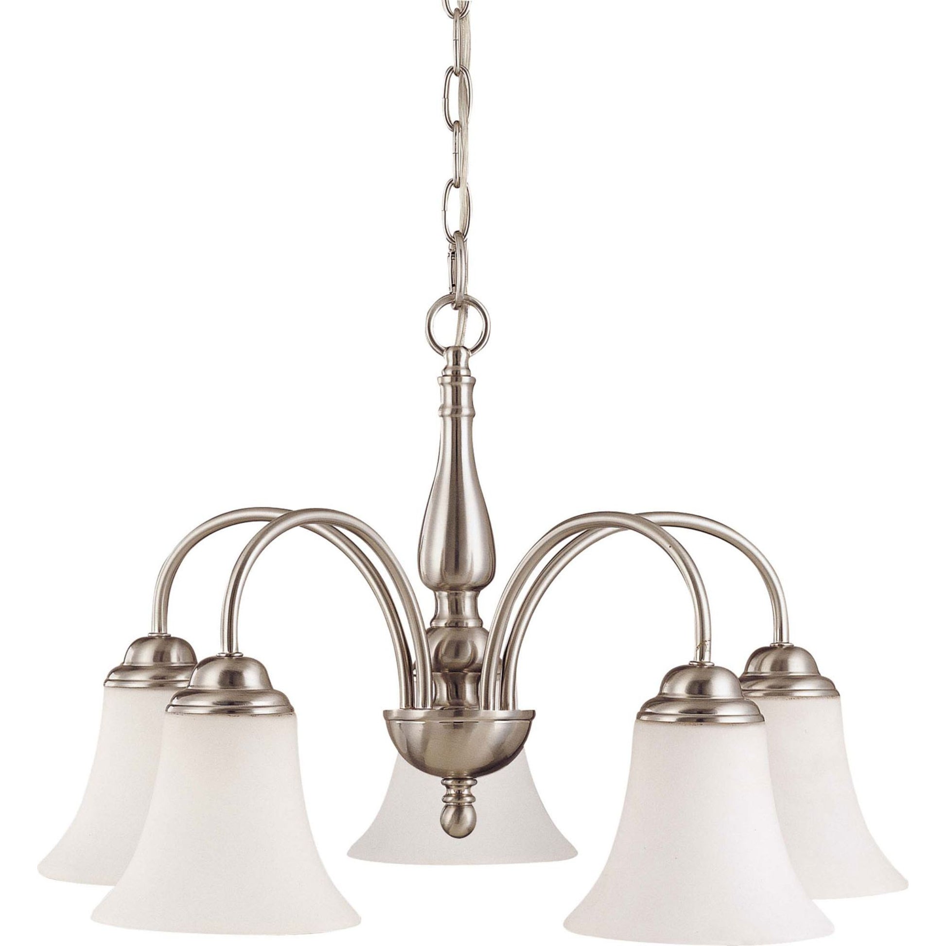 Dupont 22" 5-Light Chandelier, Brushed Nickel Finish - Bees Lighting