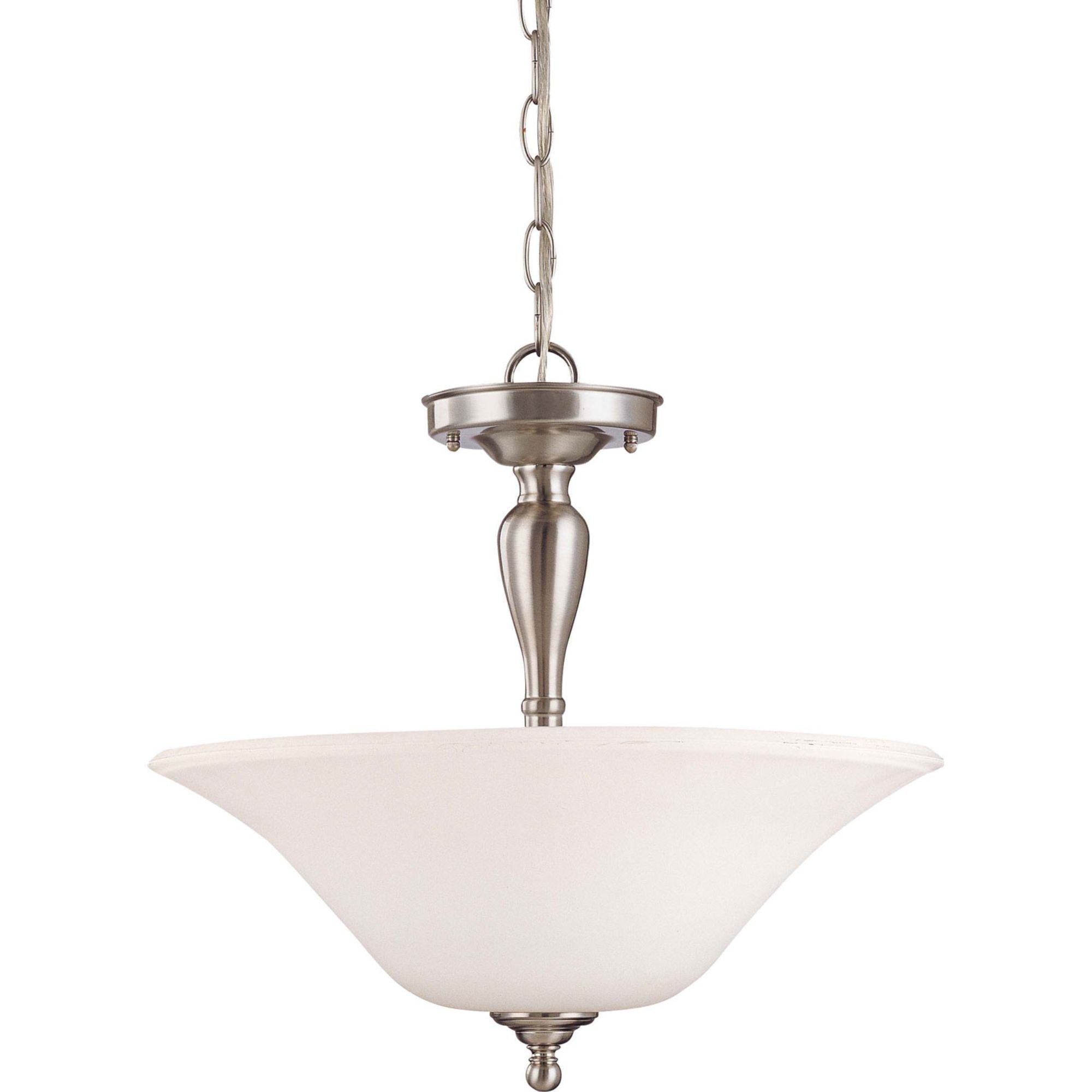 Dupont 16" 3-Light Semi Flush Mount, Brushed Nickel Finish - Bees Lighting