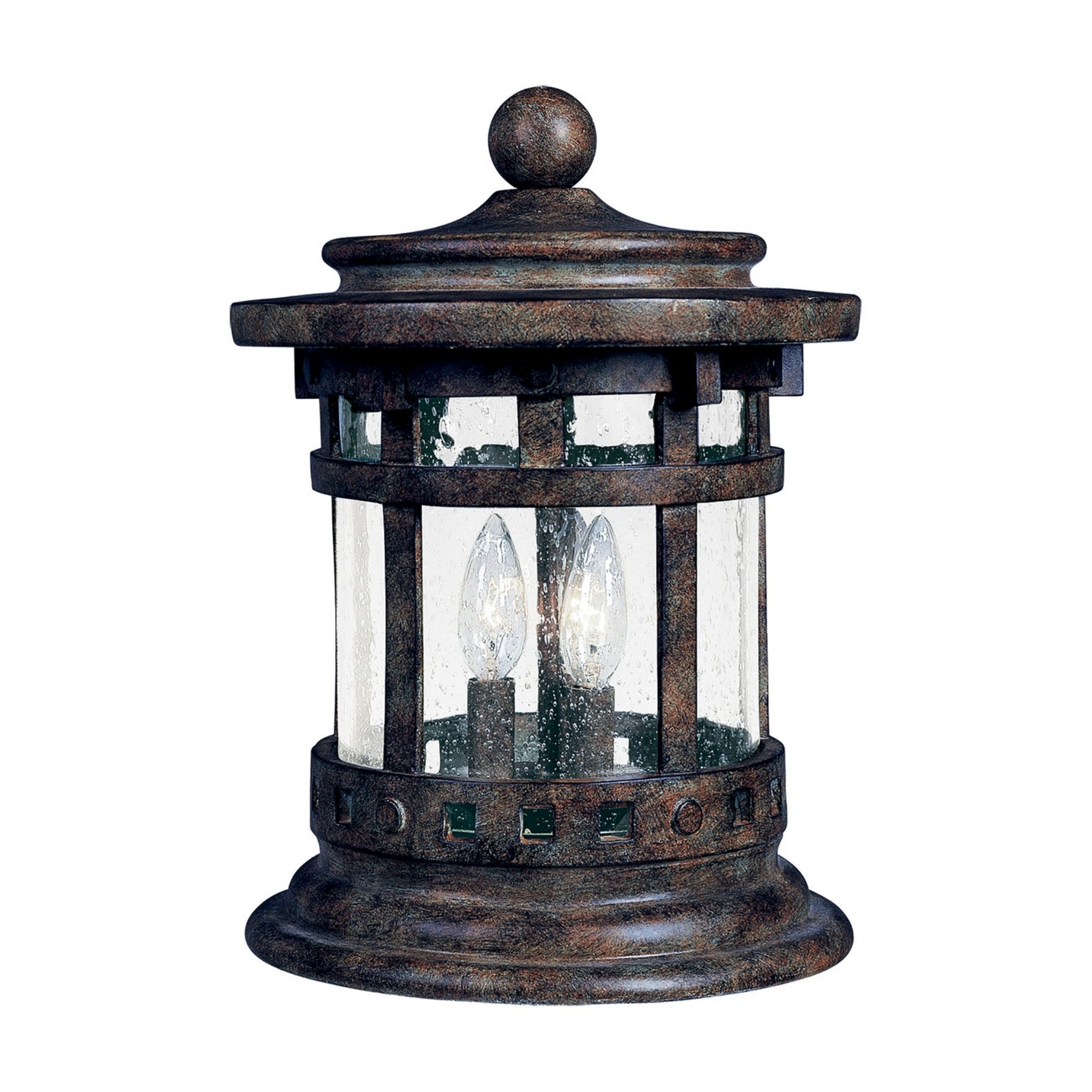 Santa Barbara DC 13" 3-Light Outdoor Deck Lantern, Sienna Finish - Bees Lighting